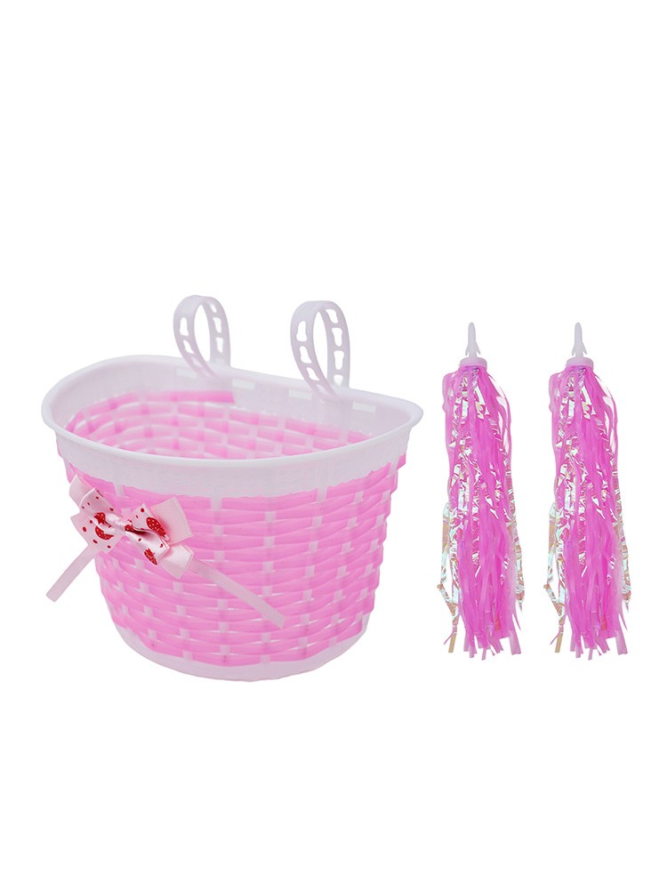 Girls Scooter Bike Streamers Handlebar Grip Tassels Decorator + Front Basket Box - Picture 35 of 36