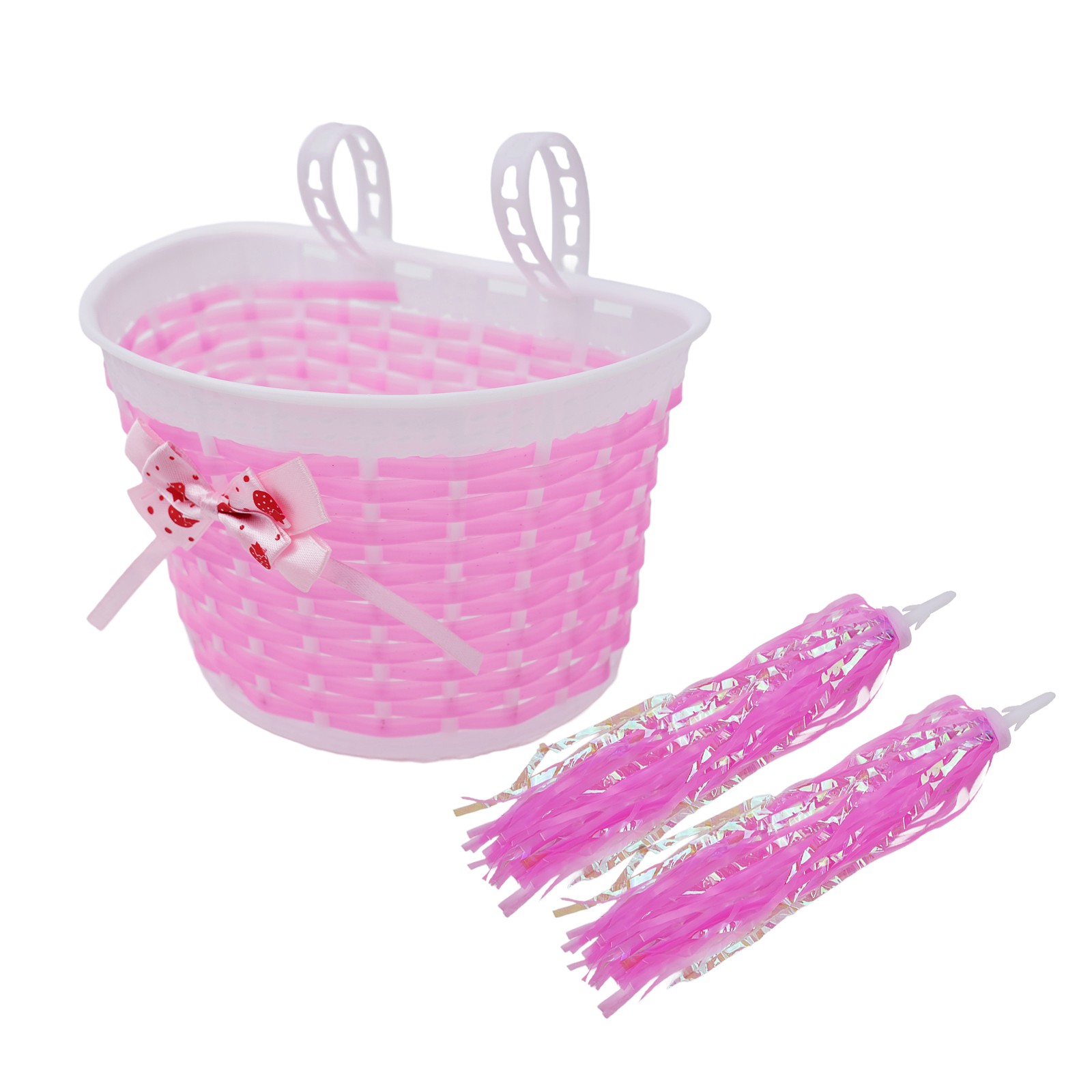 Girls Scooter Bike Streamers Handlebar Grip Tassels Decorator + Front Basket Box - Picture 27 of 36