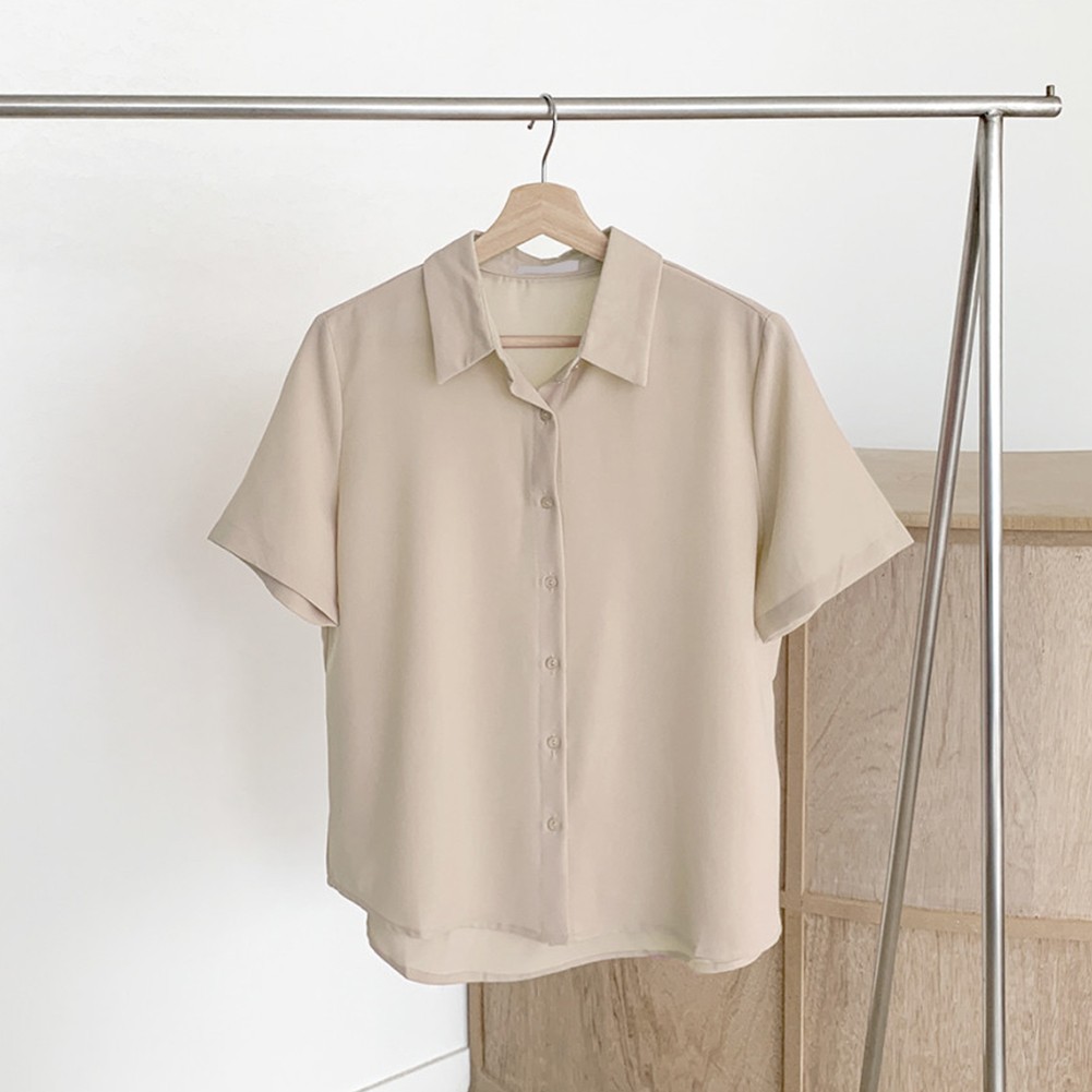 Solid All Seasons Chiffon Shirt soldes Simple Black Notes Package Contents Item