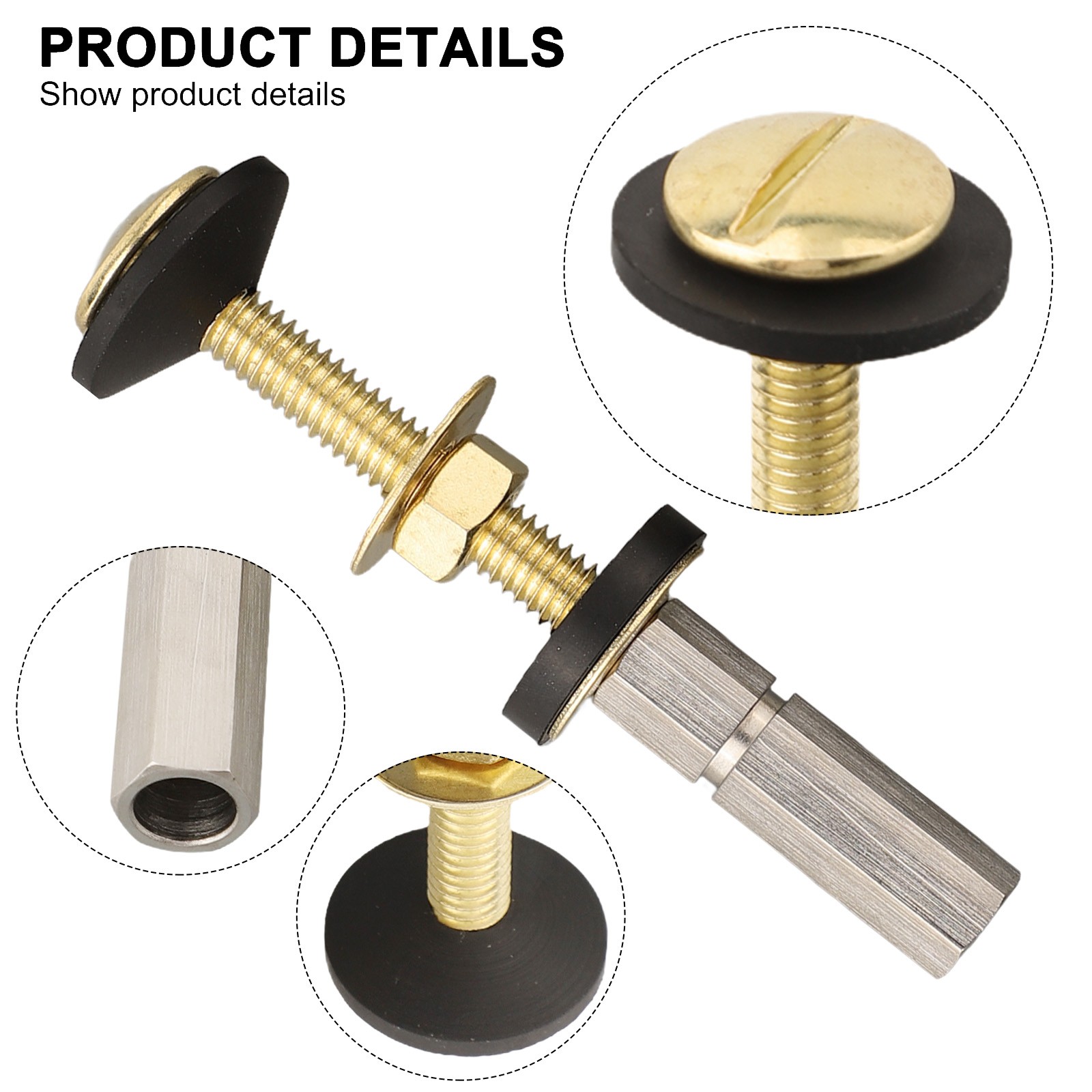 Brass Toilet Tank to Bowl Bolts Secure Connection Long Lasting Performance