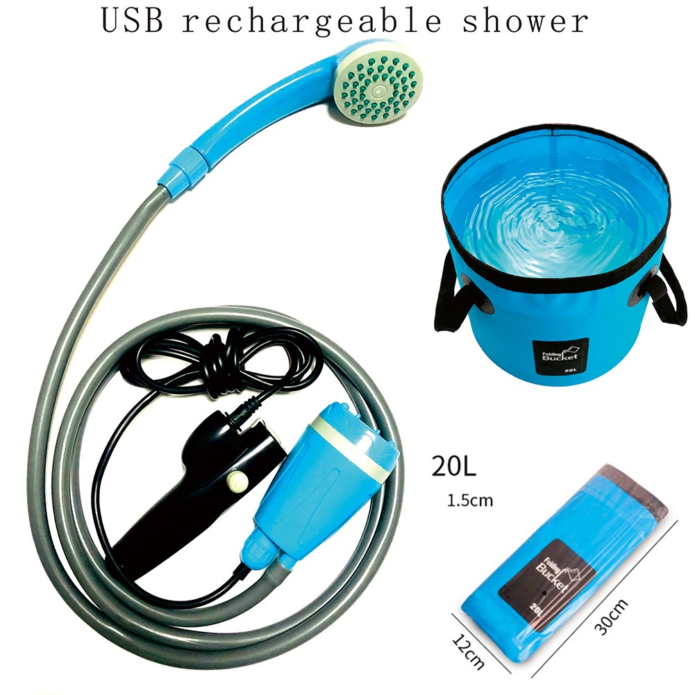 Compact en ligne Showerhead Pump M Hose USB Rechargeable Ventilated Place Battery Weight