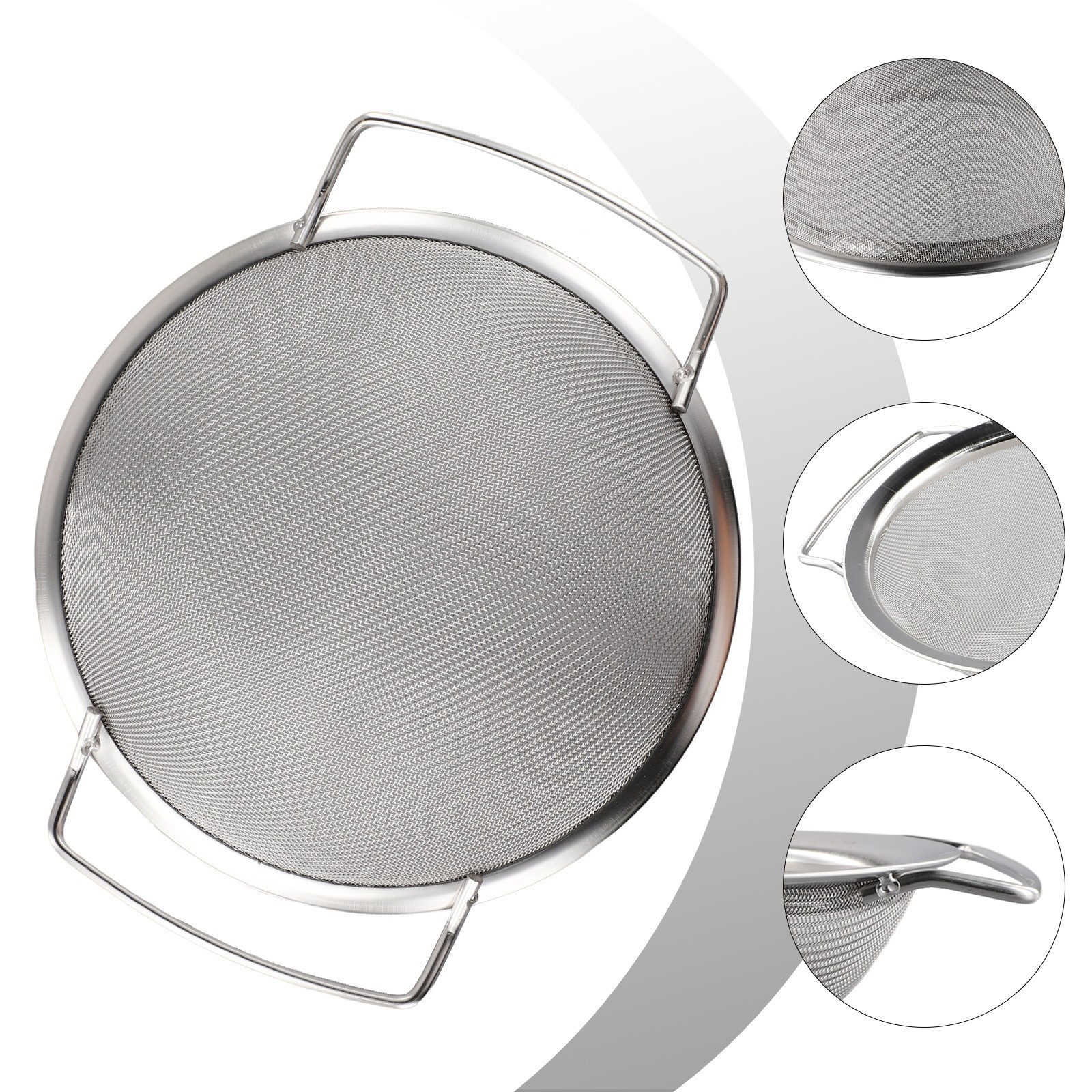 Tamis égouttoir en acier inoxydable maille fine avec 2 vente en gros poignées outil de cuisi