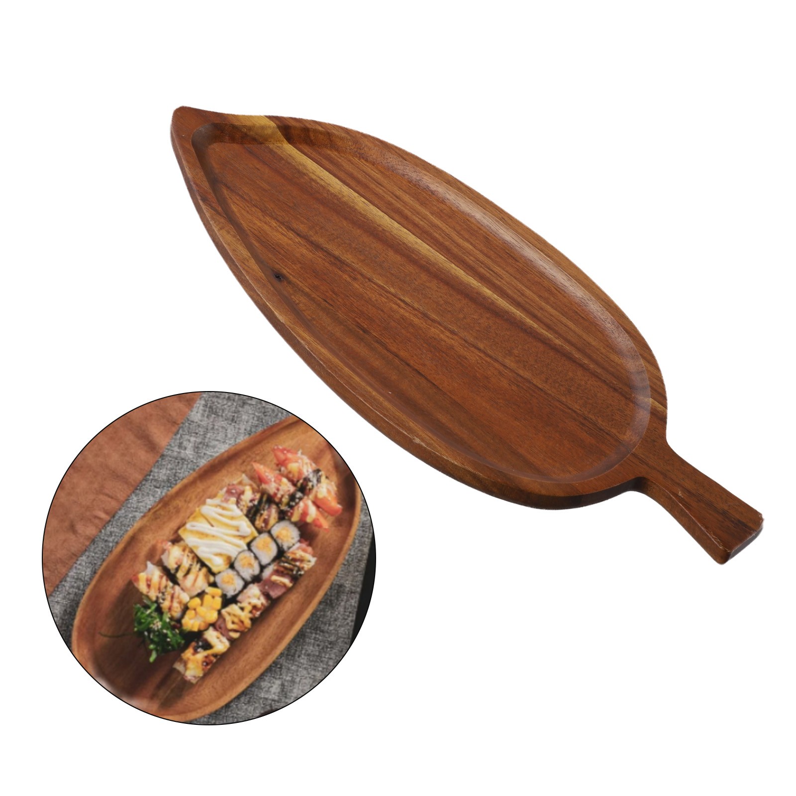 Japanese Style Wooden Leaf Shaped Tray for Elegant Afternoon Tea or Snacks - Picture 30 of 40
