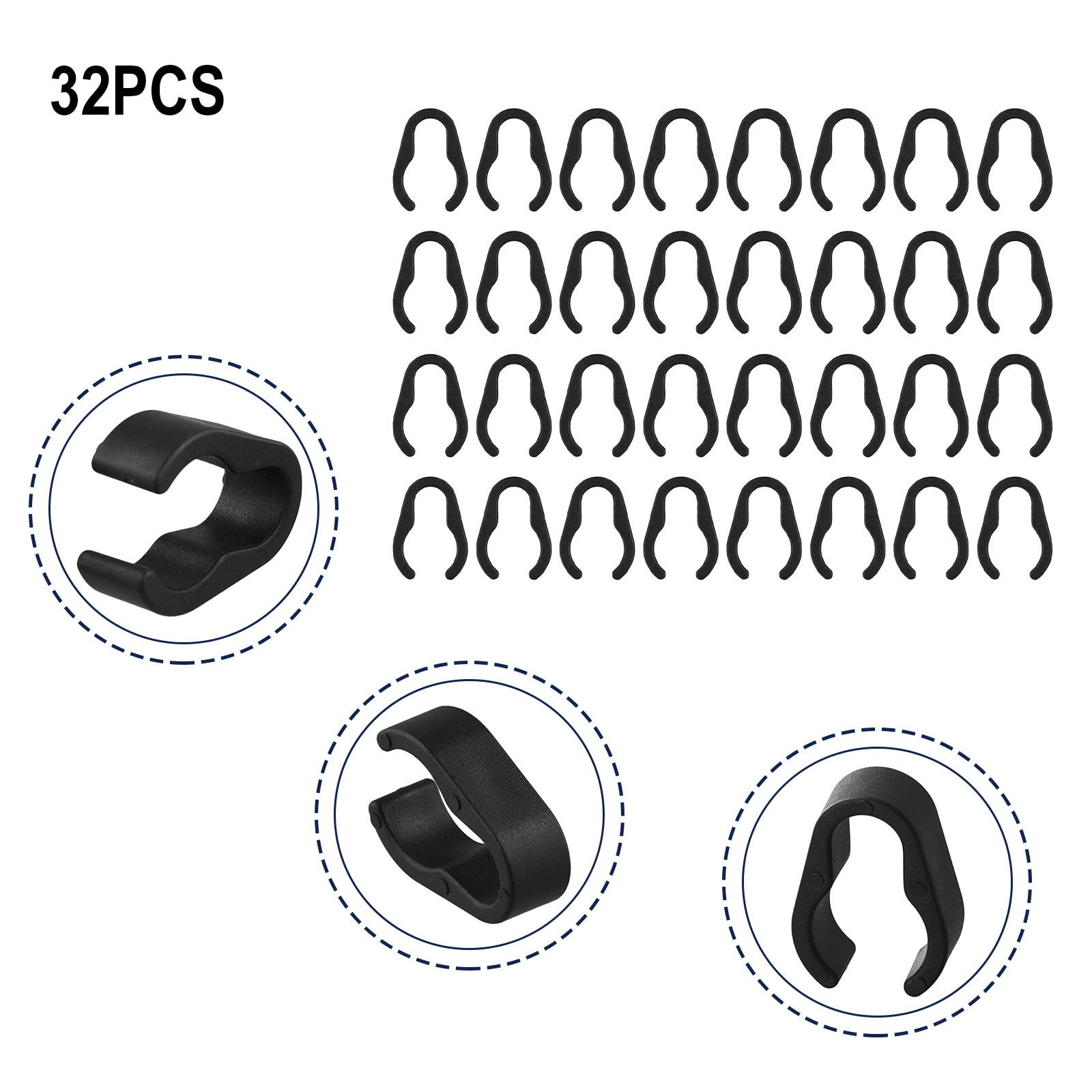 Microphone Stand Cable Clips Boom Pole Cable Clips Clamp Plastic Mount 32 PCS-image