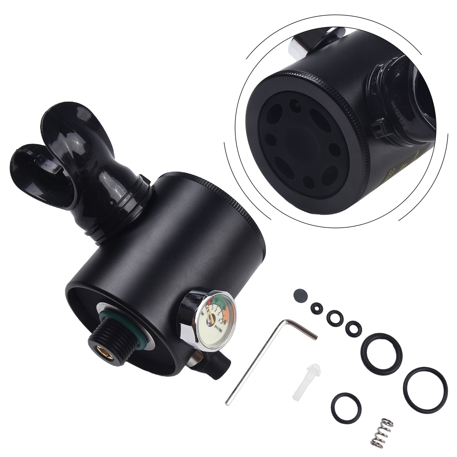 - Gerätetauchen - Tauchausrüstung Atemventilkopf Edelstahl Schwarz Staub - Bild 42 von 47