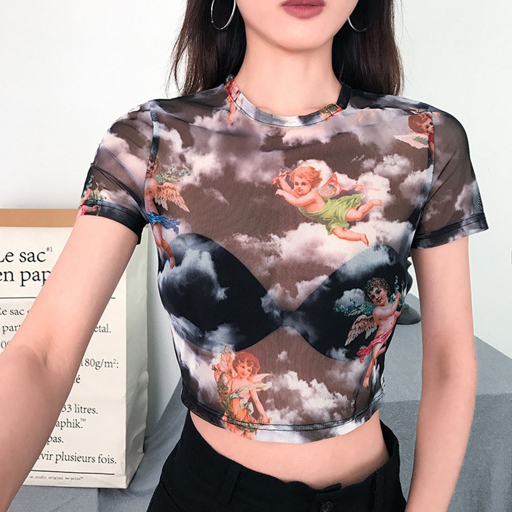 Angel T-Shirt Women Top For Daily.for Home Sexy Shirts Winter Women\'s - Picture 13 of 15