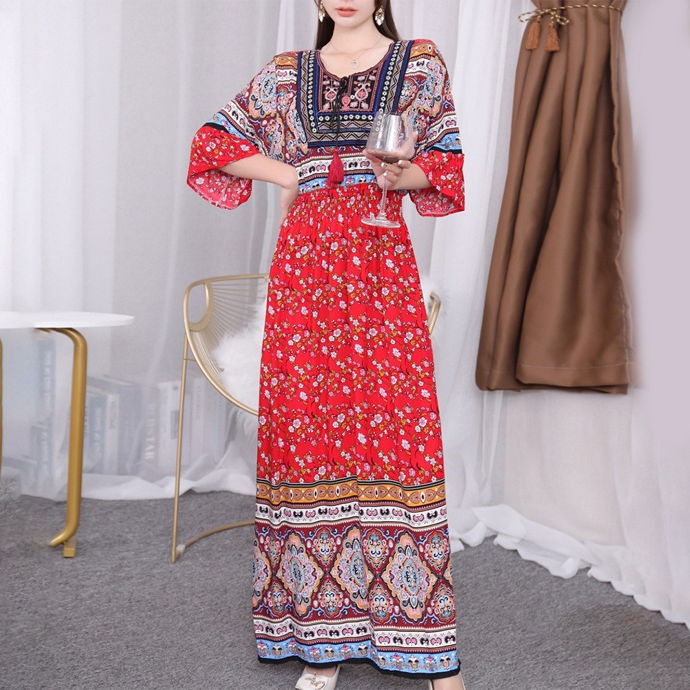 Bohemian Style Summer Maxi Dress for Thailand Travel and Beach Holiday - Picture 8 of 13