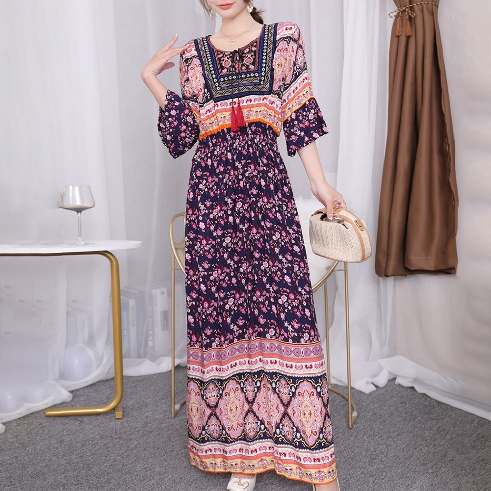 Bohemian Style Summer Maxi Dress for Thailand Travel and Beach Holiday - Picture 10 of 13