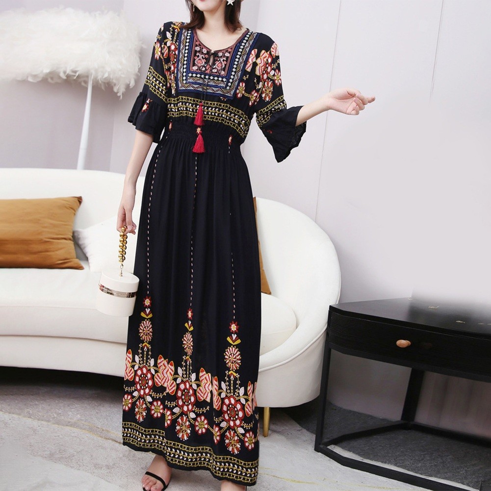 Bohemian Style Summer Maxi Dress for Thailand Travel and Beach Holiday - Picture 11 of 13