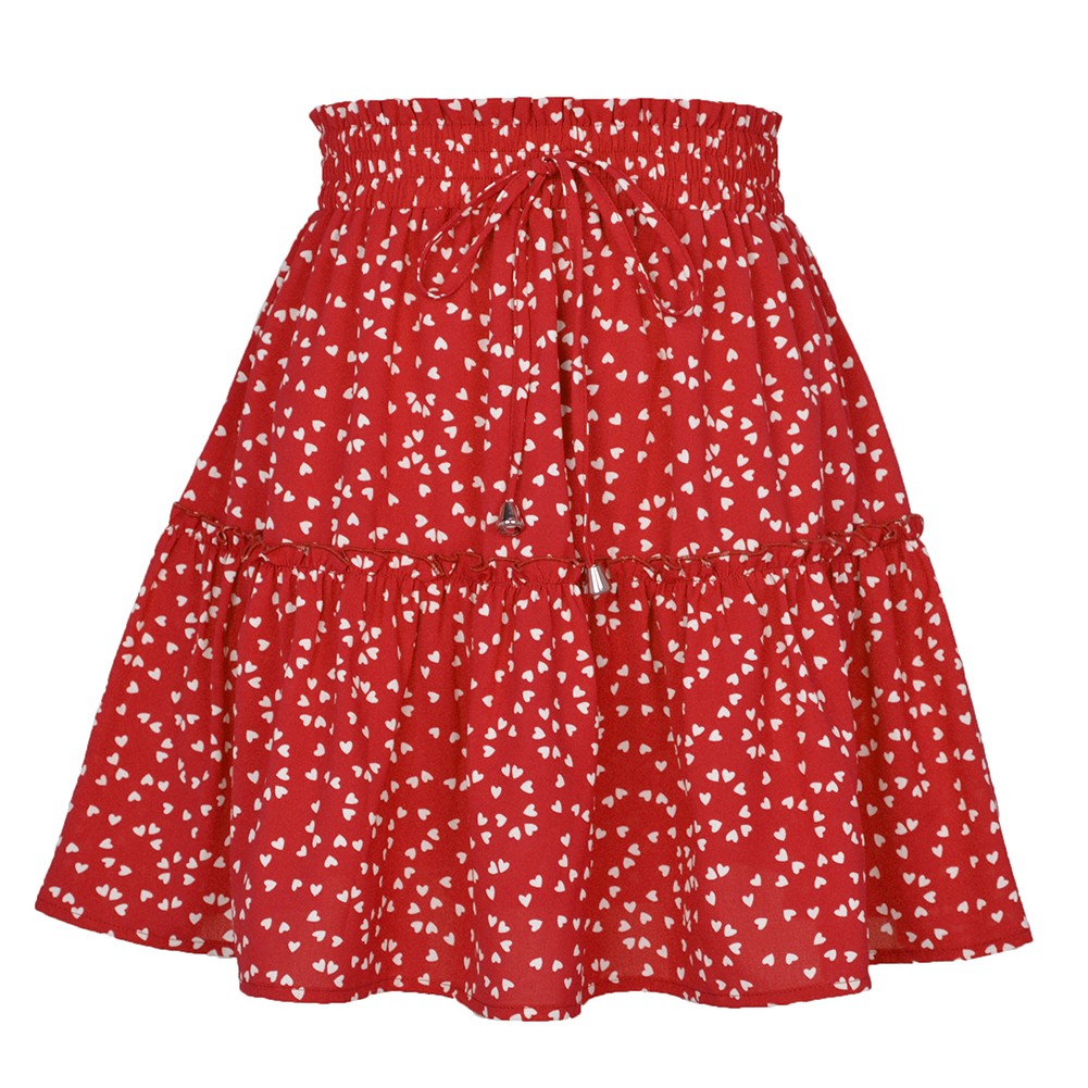Women Skirt Home Slight Elasticity Vacation With Frills Autumn Casual Club Daily