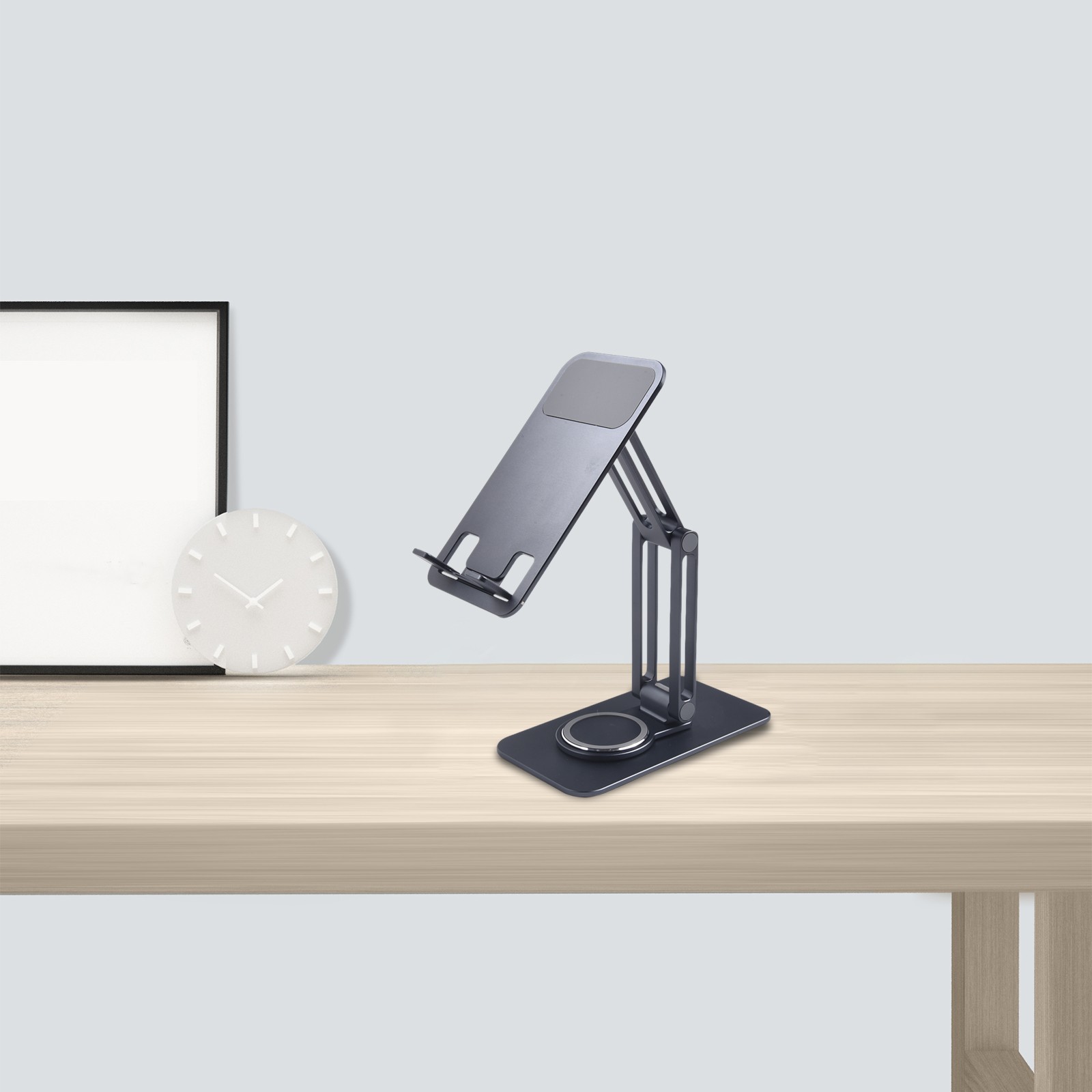 Support de bureau pliable compact pour téléphones portables et tablettes finit - Photo 13 sur 24