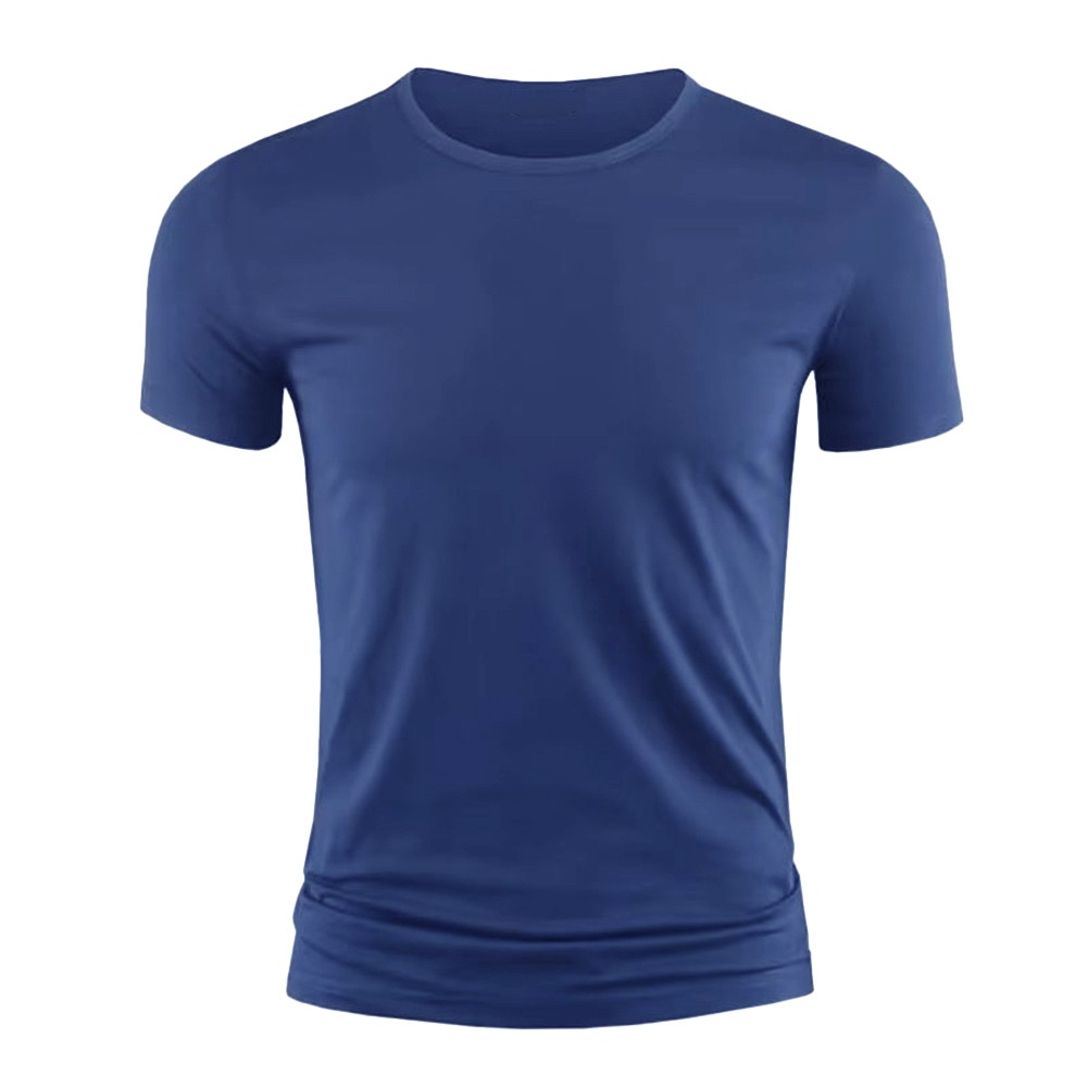 T Shirt Mens Top Summer Tee Tops Undershirt Slim Fit Solid Color Sports Casual