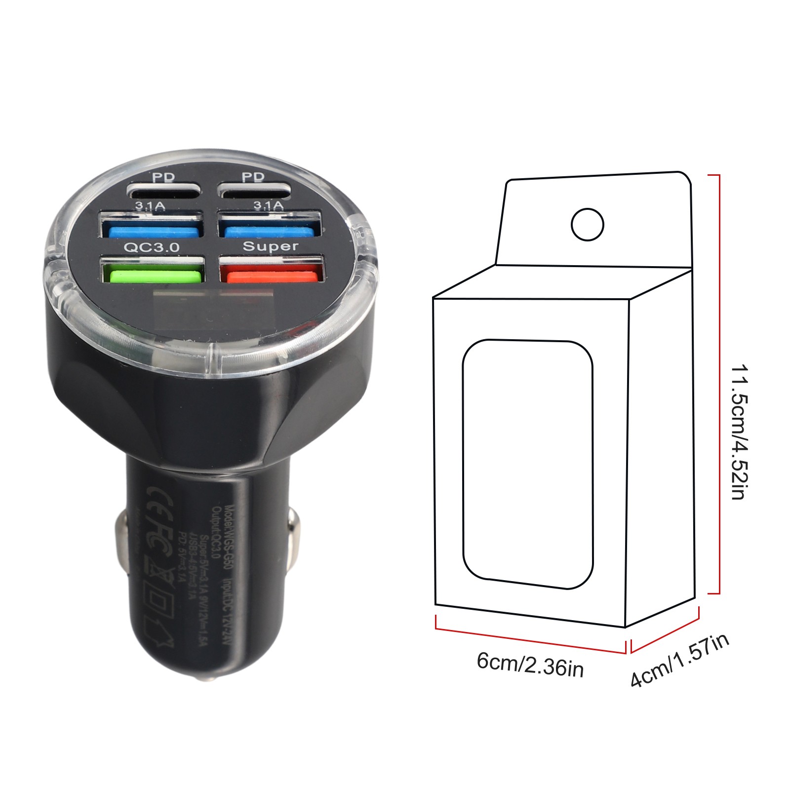 Charge rapide chargeur de voiture USB 6 ports avec ��cran LED et shunt intellige - Photo 17 sur 33