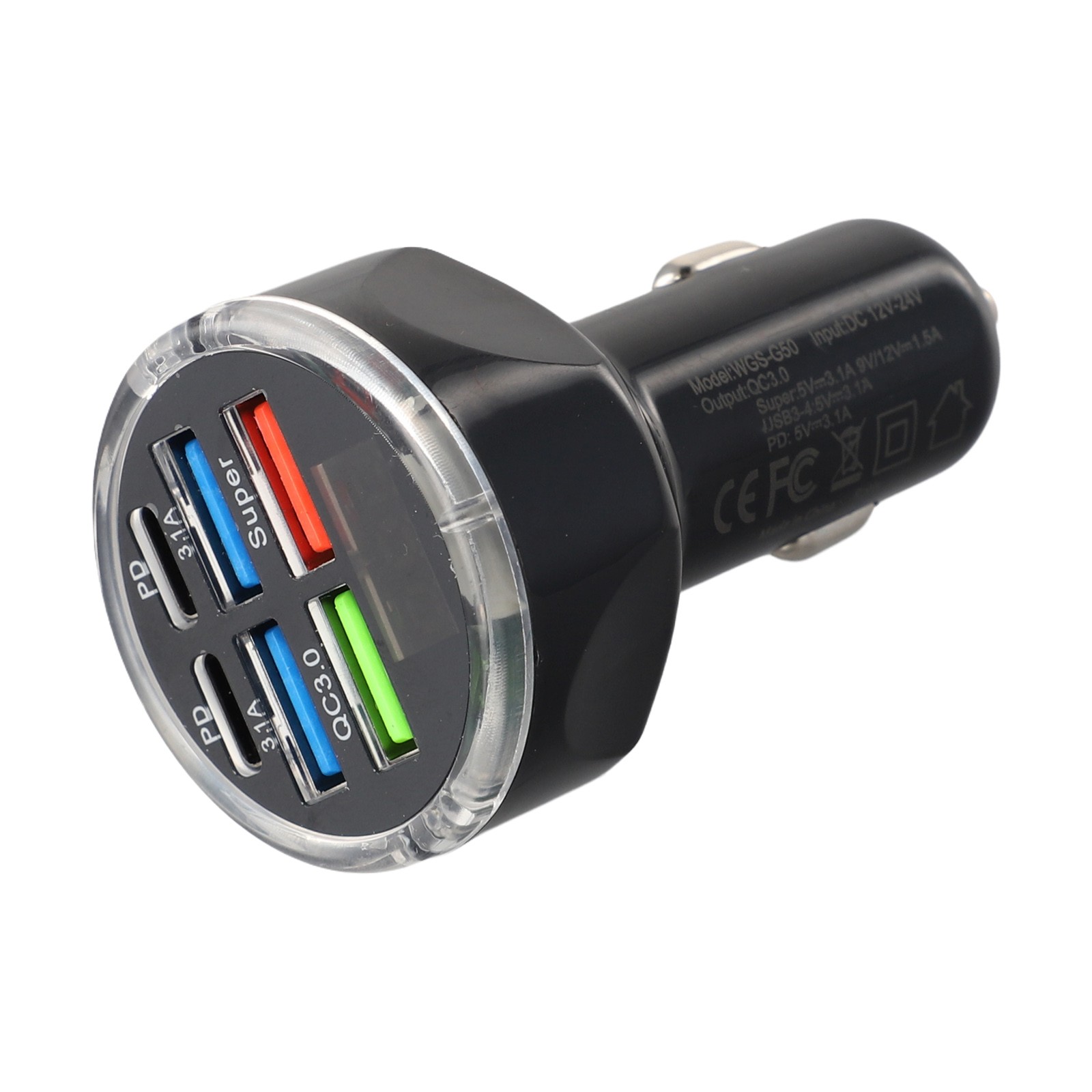 Multi Port Car Charger with LED Display Fast Charging for Multiple Devices - Bild 23 von 33