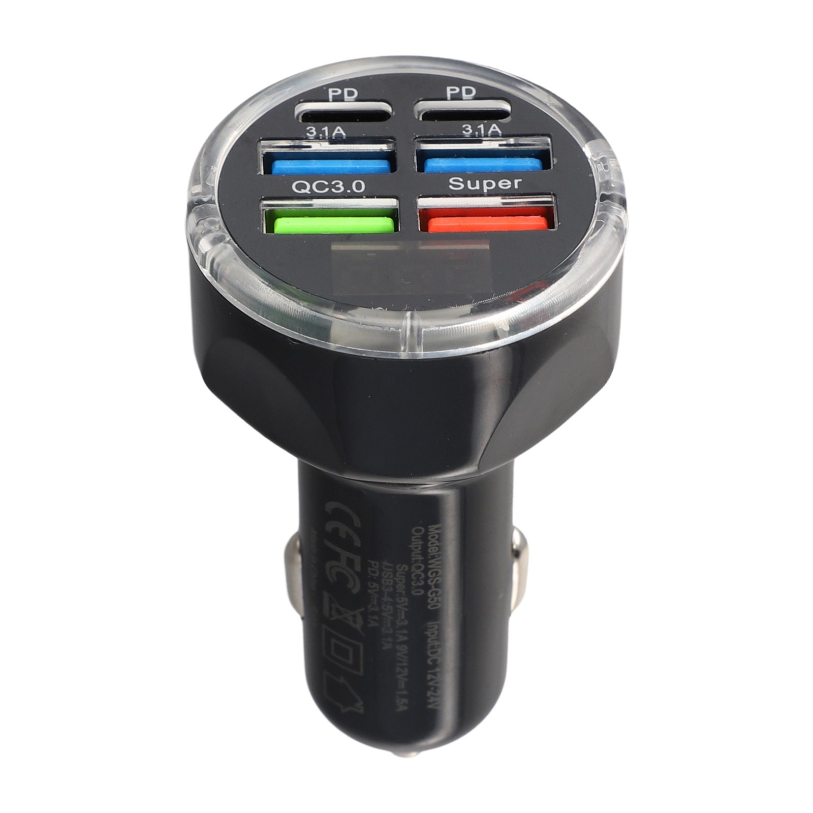 Multi Port Car Charger with LED Display Fast Charging for Multiple Devices - Bild 13 von 33