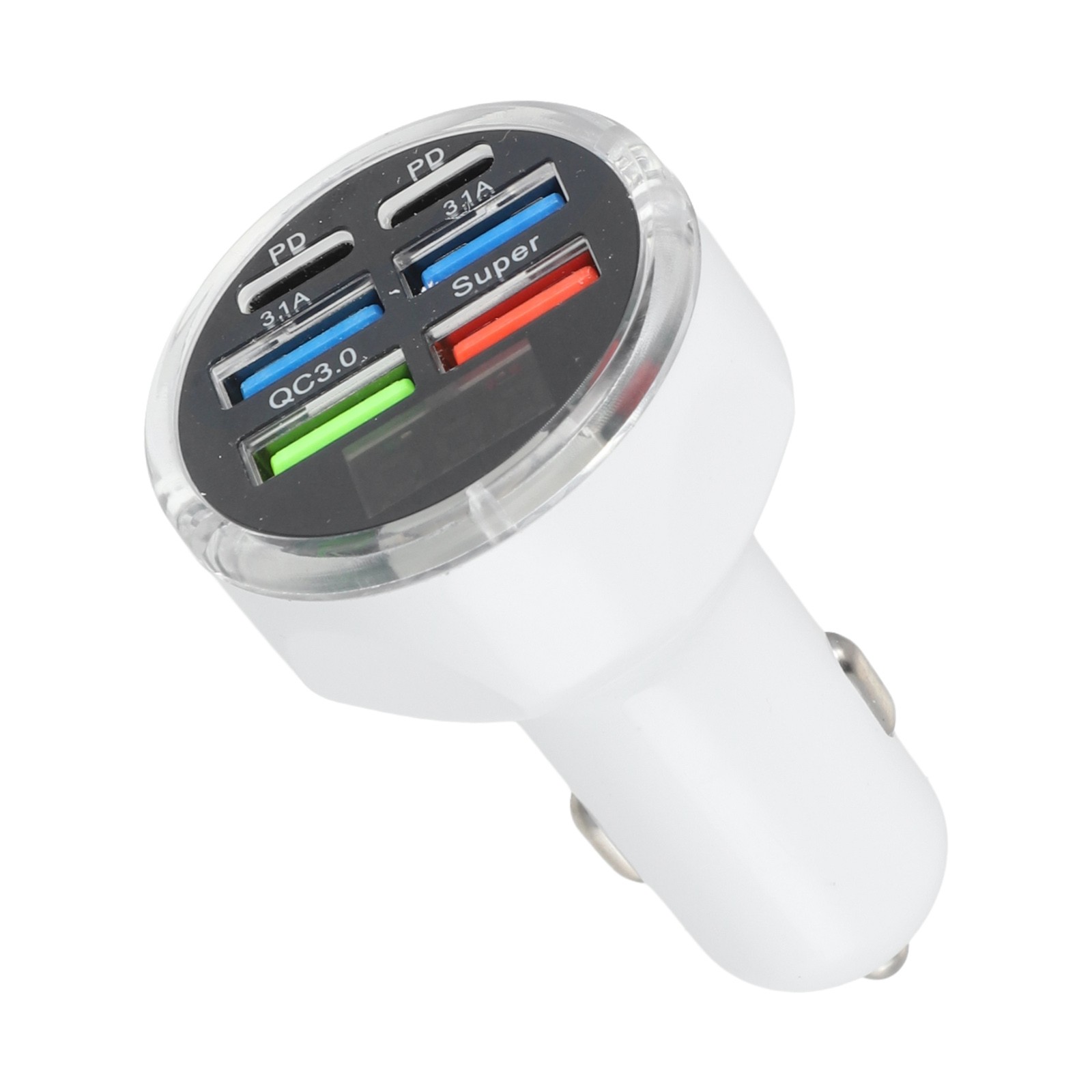 Multi Port Car Charger with LED Display Fast Charging for Multiple Devices - Bild 30 von 33