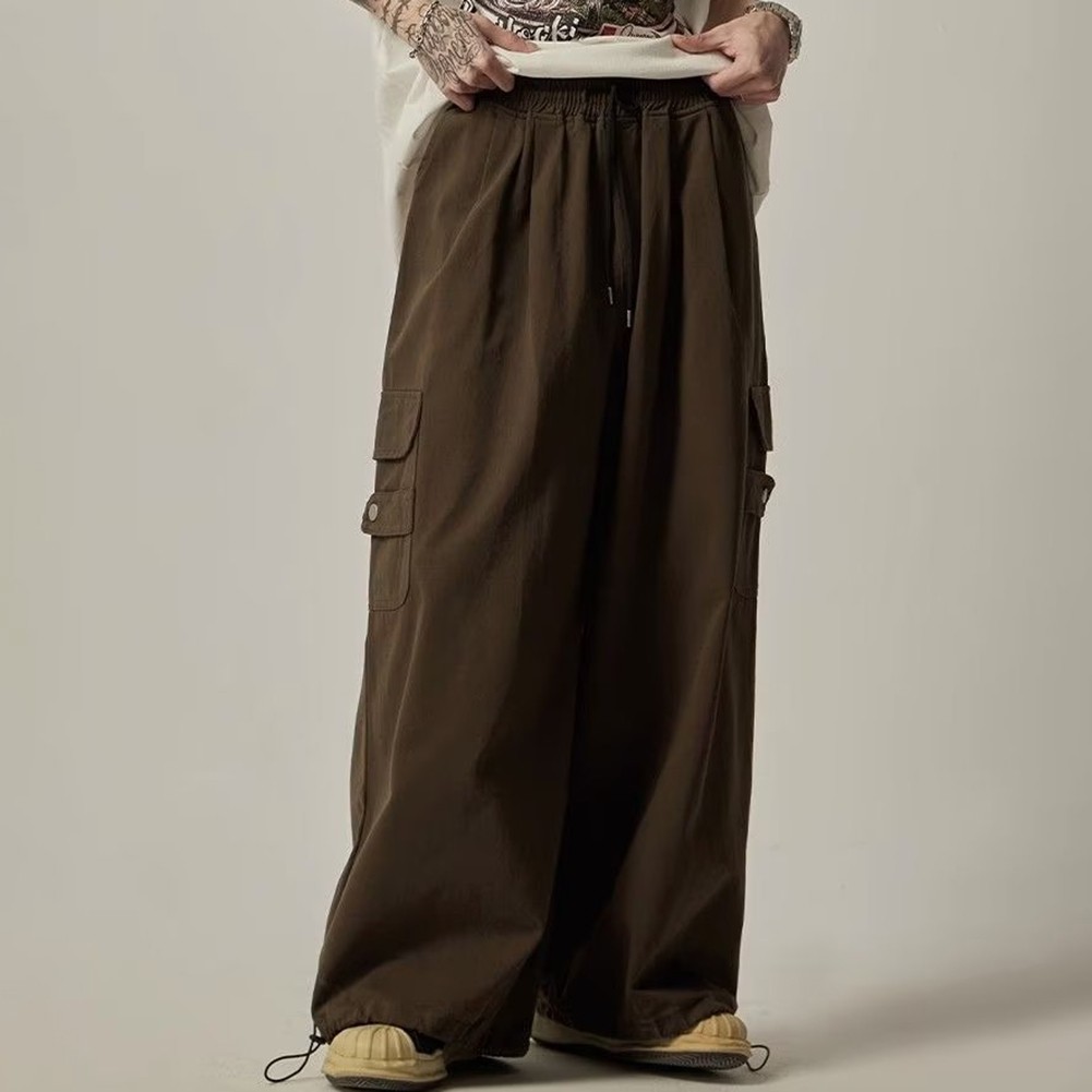 Men's Oversize Cargo Pants Japanese Baggy Trousers for Streetwear Style - Picture 18 of 27