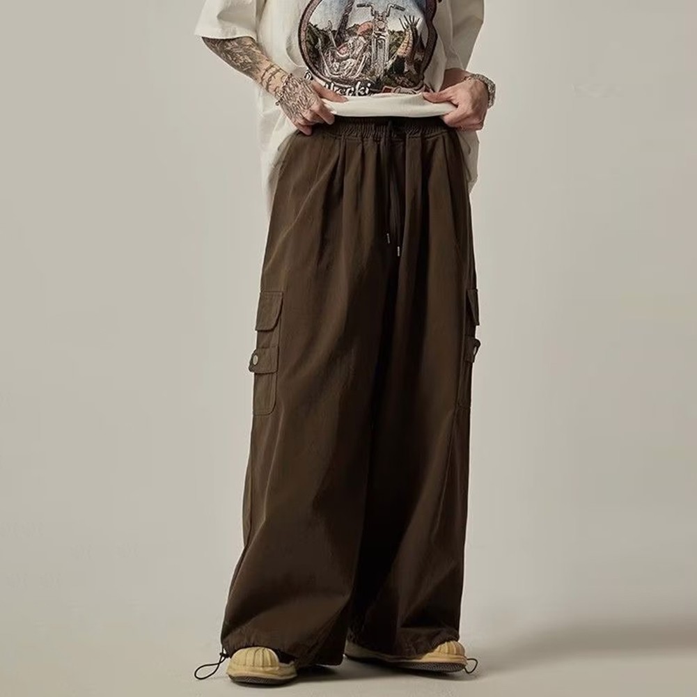 Men's Oversize Cargo Pants Japanese Baggy Trousers for Streetwear Style - Picture 19 of 27