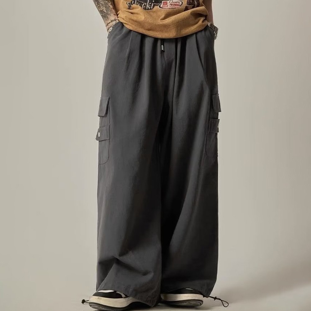 Men's Oversize Cargo Pants Japanese Baggy Trousers for Streetwear Style - Picture 27 of 27