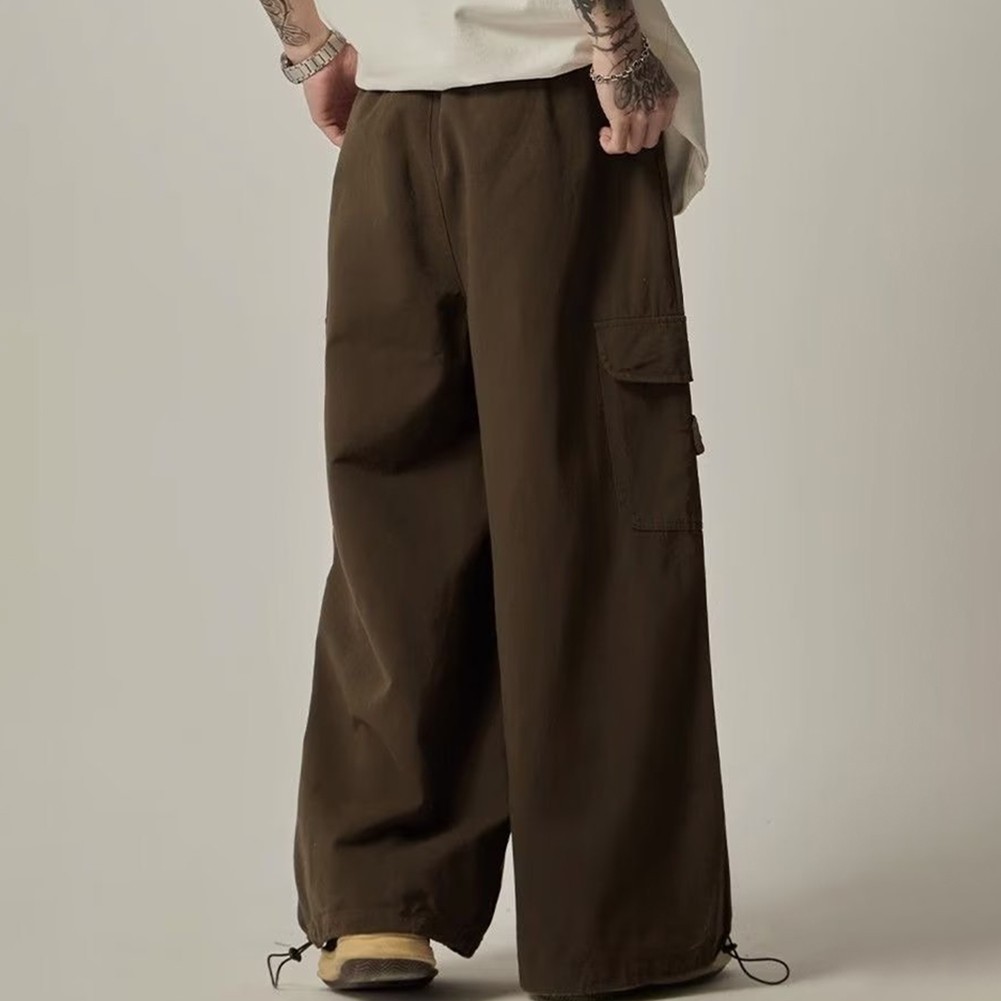Men's Oversize Cargo Pants Japanese Baggy Trousers for Streetwear Style - Picture 20 of 27