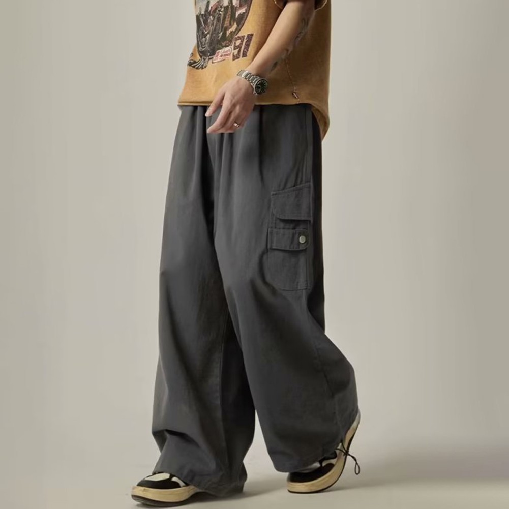 Men's Oversize Cargo Pants Japanese Baggy Trousers for Streetwear Style - Picture 24 of 27