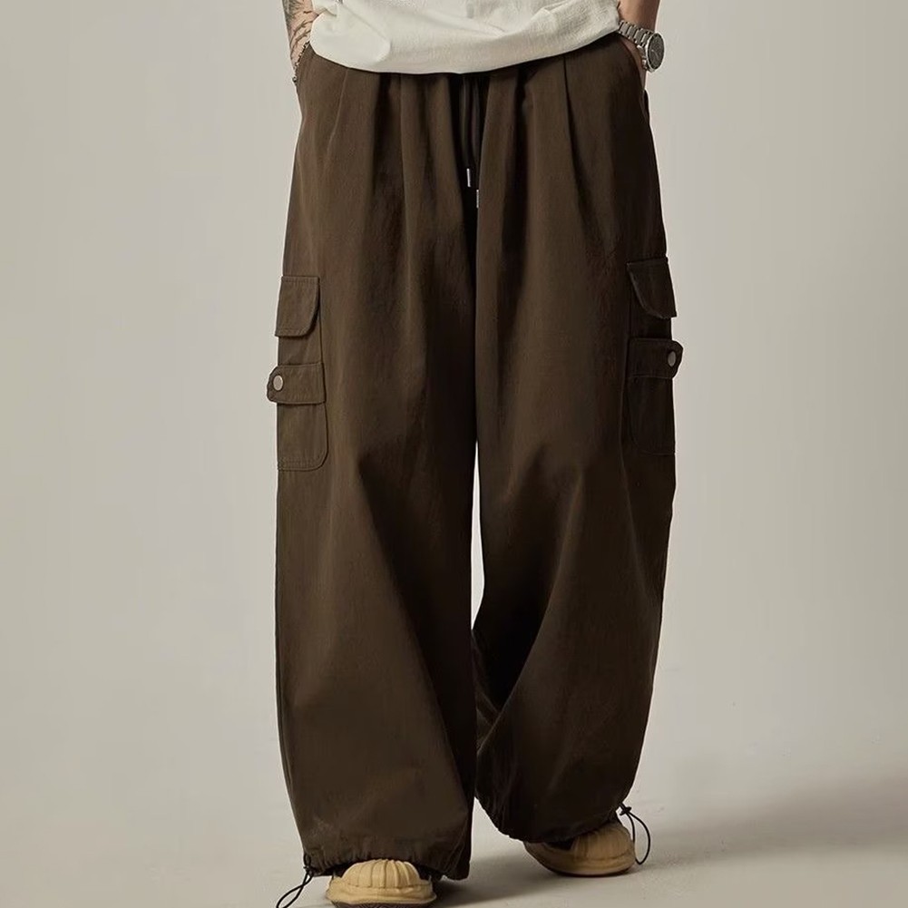 Men's Oversize Cargo Pants Japanese Baggy Trousers for Streetwear Style - Picture 16 of 27