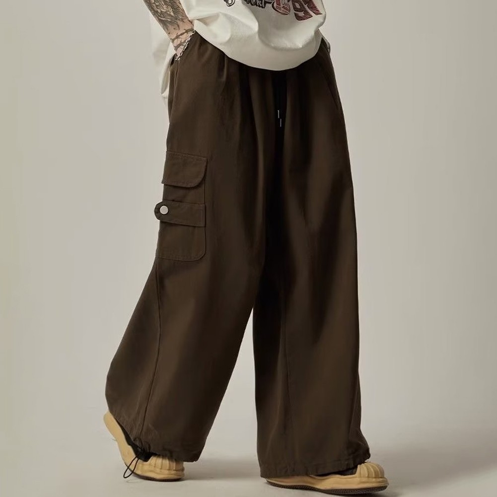 Men's Oversize Cargo Pants Japanese Baggy Trousers for Streetwear Style - Picture 22 of 27