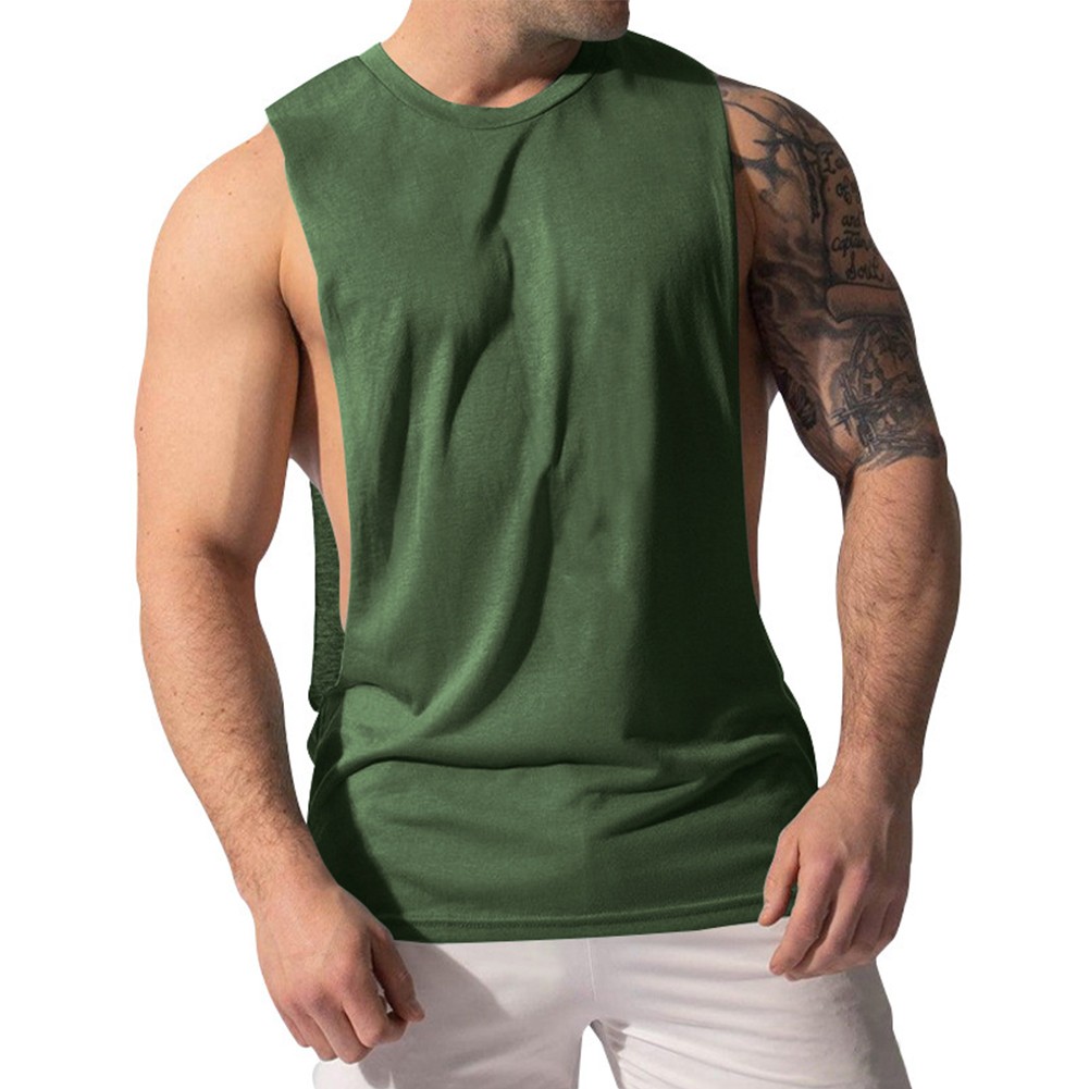Men's Bodybuilding Gym Muscle Workout Tank Top Sleeveless Vest Tshirt Navy Blue - Picture 11 of 12