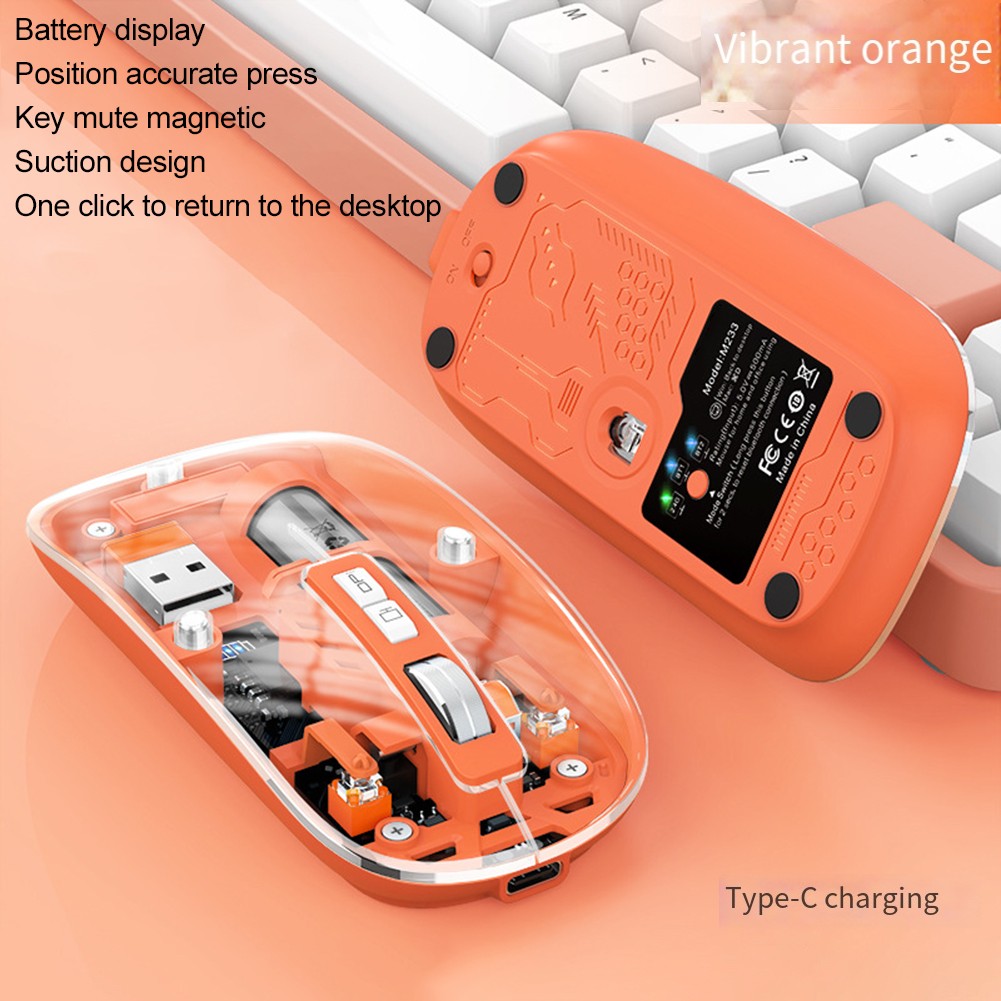 Precision 2400DPI verstellbare USB-Maus mit stilvollem transparentem Design - Bild 24 von 63