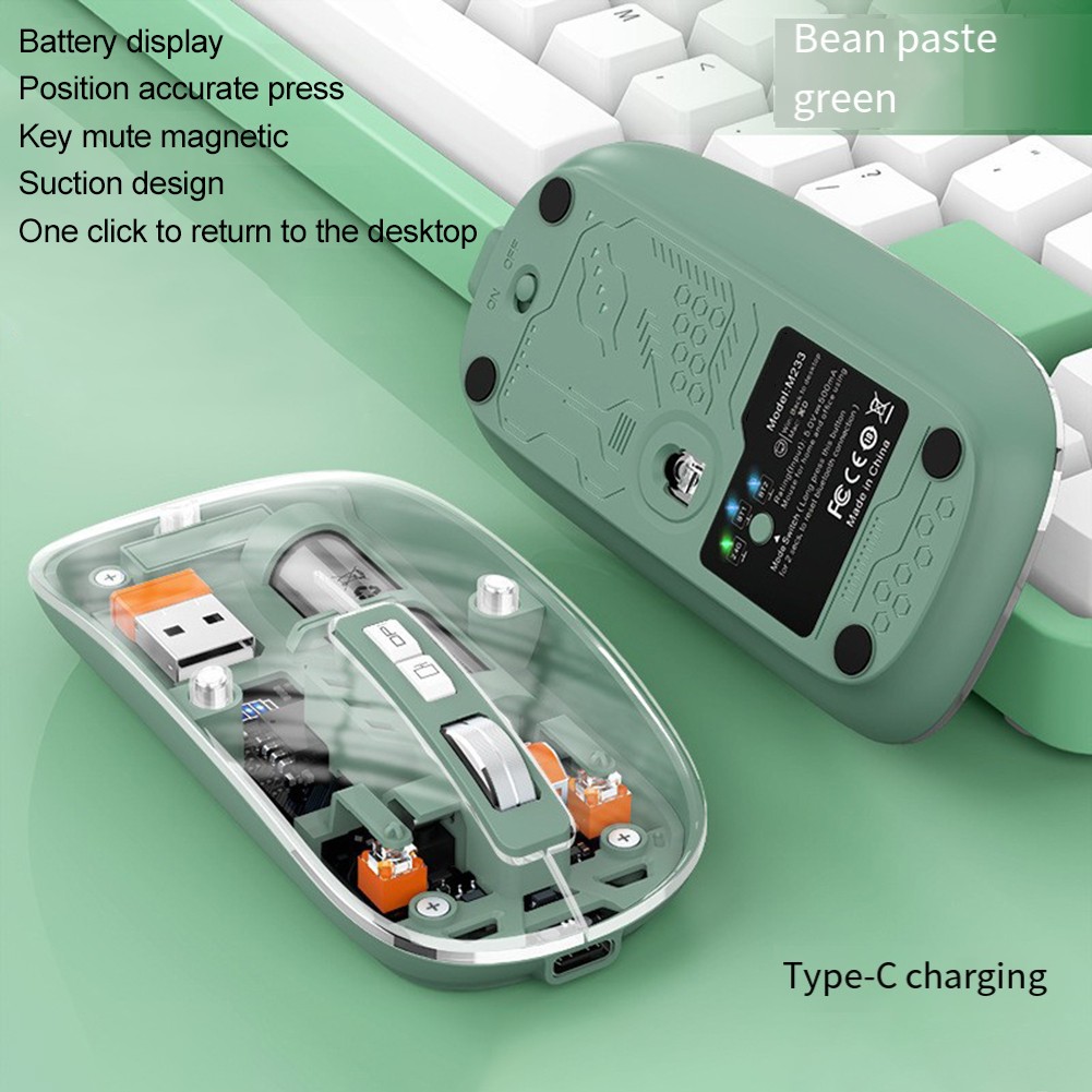 Precision 2400DPI verstellbare USB-Maus mit stilvollem transparentem Design - Bild 51 von 63