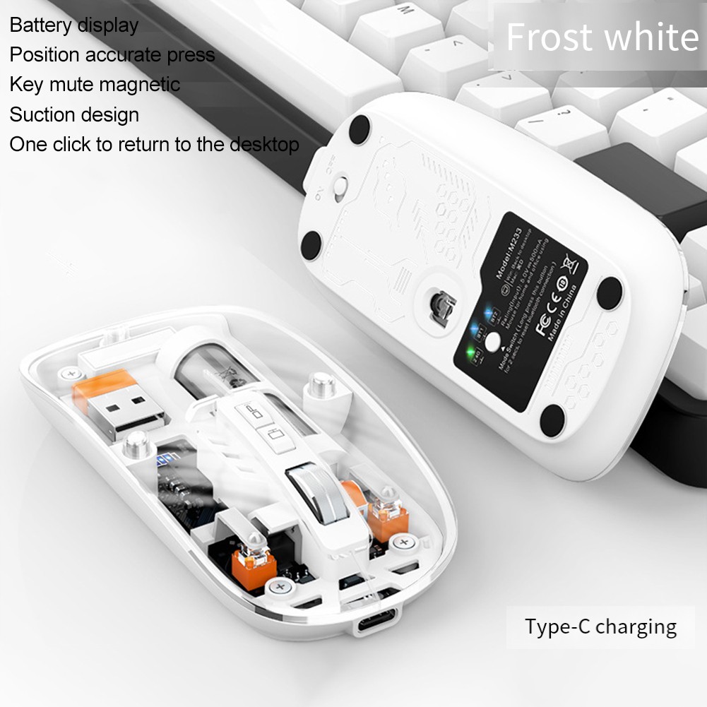 Precision 2400DPI verstellbare USB-Maus mit stilvollem transparentem Design - Bild 32 von 63
