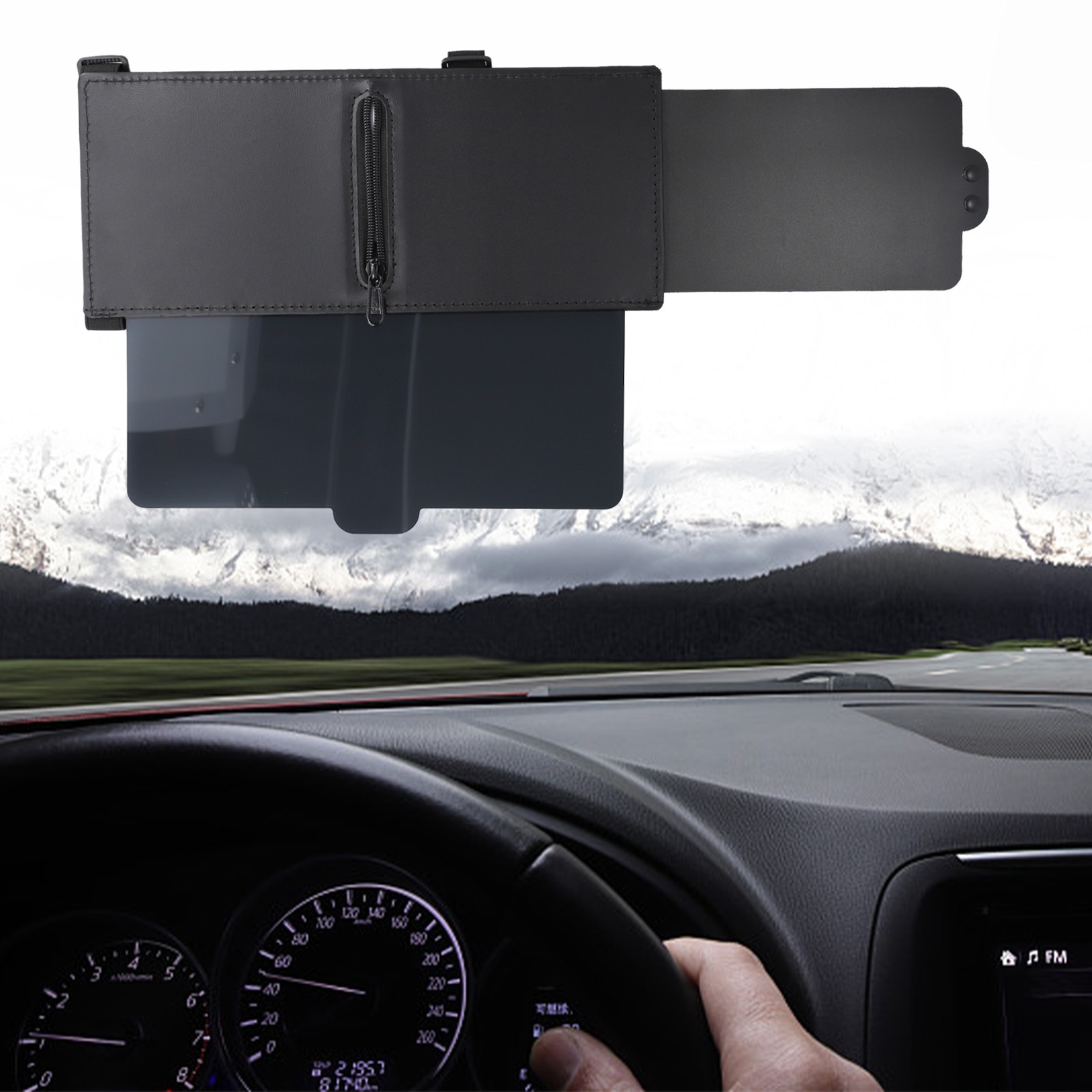 Sturdy PU Leather Sunshade Extender with Polarized Lens for Glare Reduction - Bild 30 von 39
