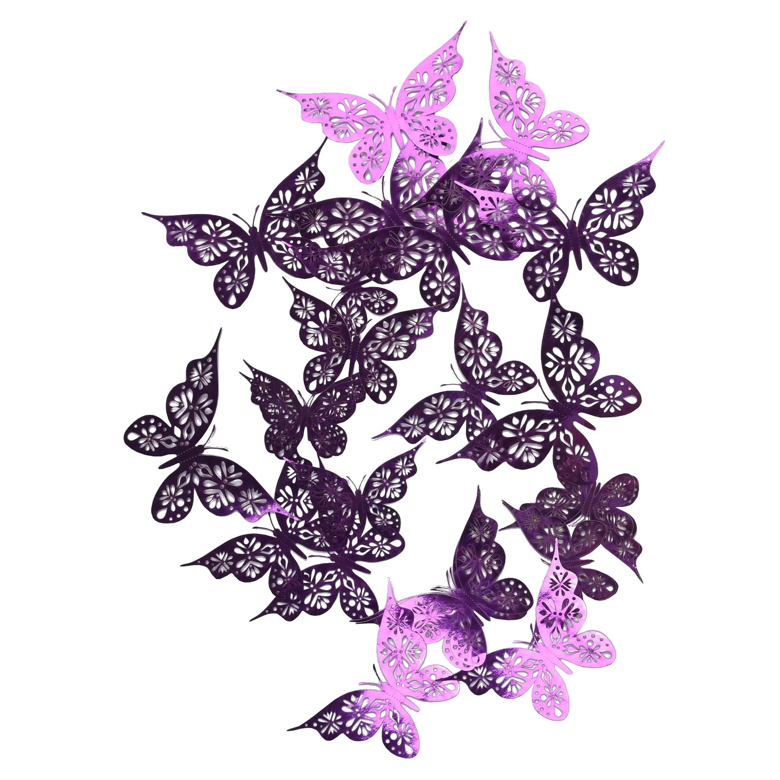 OPSEAM Décoration murale papillon 24/48 pièces, autocollants 3D en forme de papillons pour décorations de fête avec aimants (cercle, 24