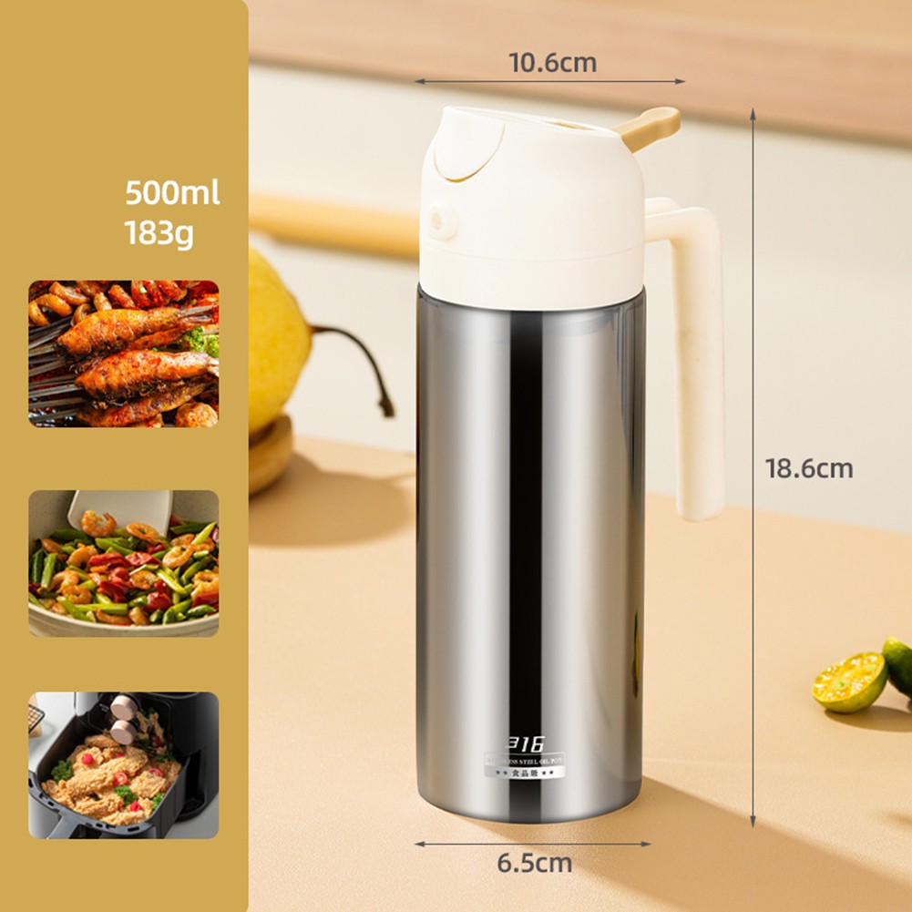 Stainless Steel Oil Pourer Spray Bottle with Drip and Spray Features Premium - Afbeelding 18 van 25