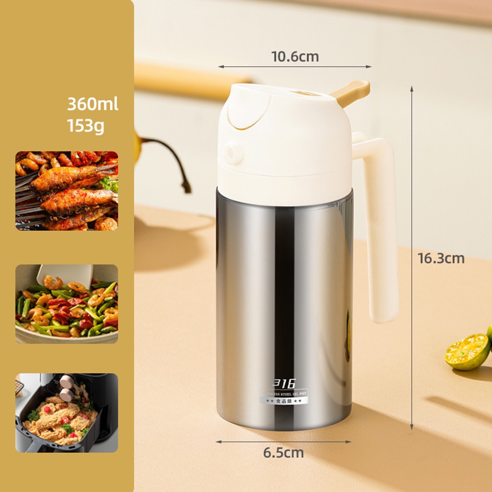 Stainless Steel Oil Pourer Spray Bottle with Drip and Spray Features Premium - Afbeelding 12 van 25