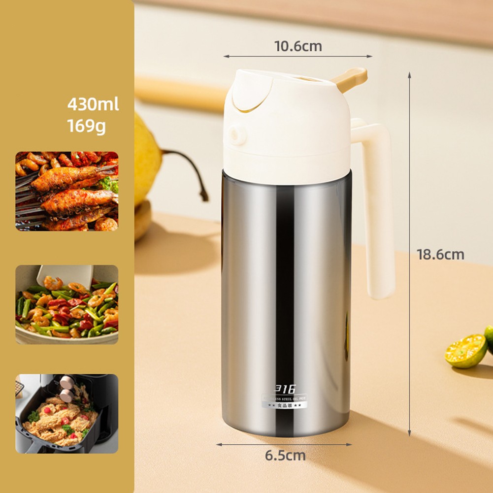Stainless Steel Oil Pourer Spray Bottle with Drip and Spray Features Premium - Afbeelding 15 van 25