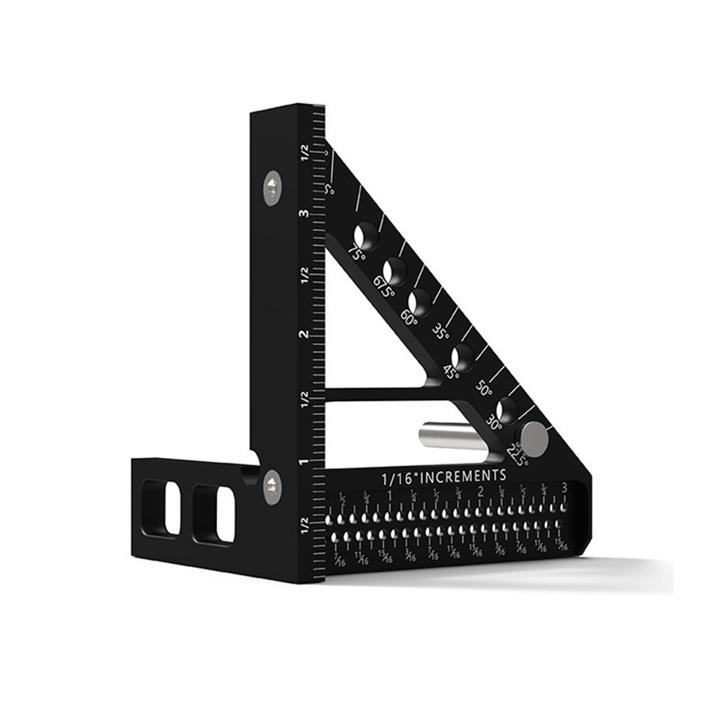 Professional Grade Woodworking Protractor Aluminum Miter Triangle Ruler
