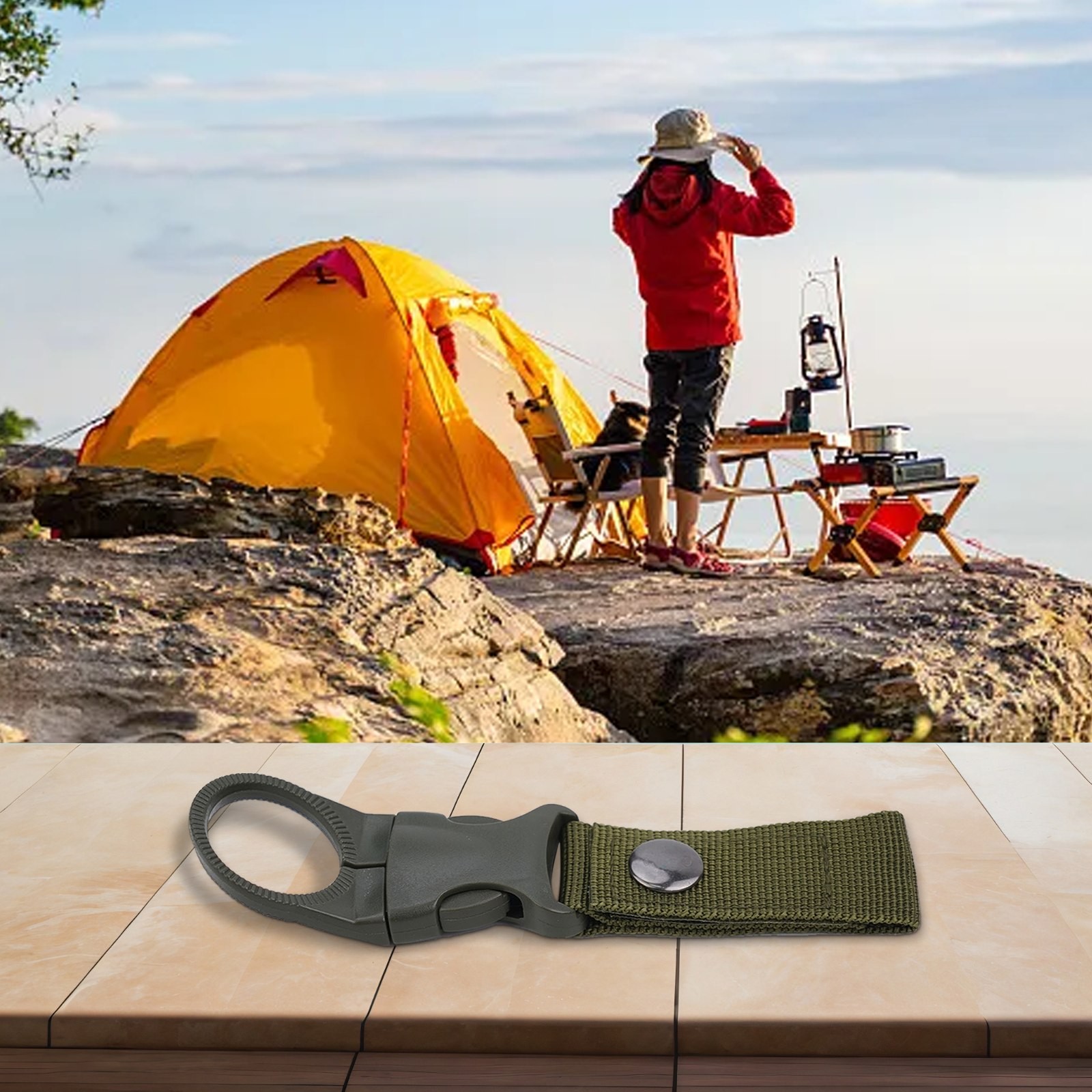 Flaschenhänger für Rucksackaufhänger Haken Wandern Outdoor Camping Mehrzweck - Bild 42 von 48