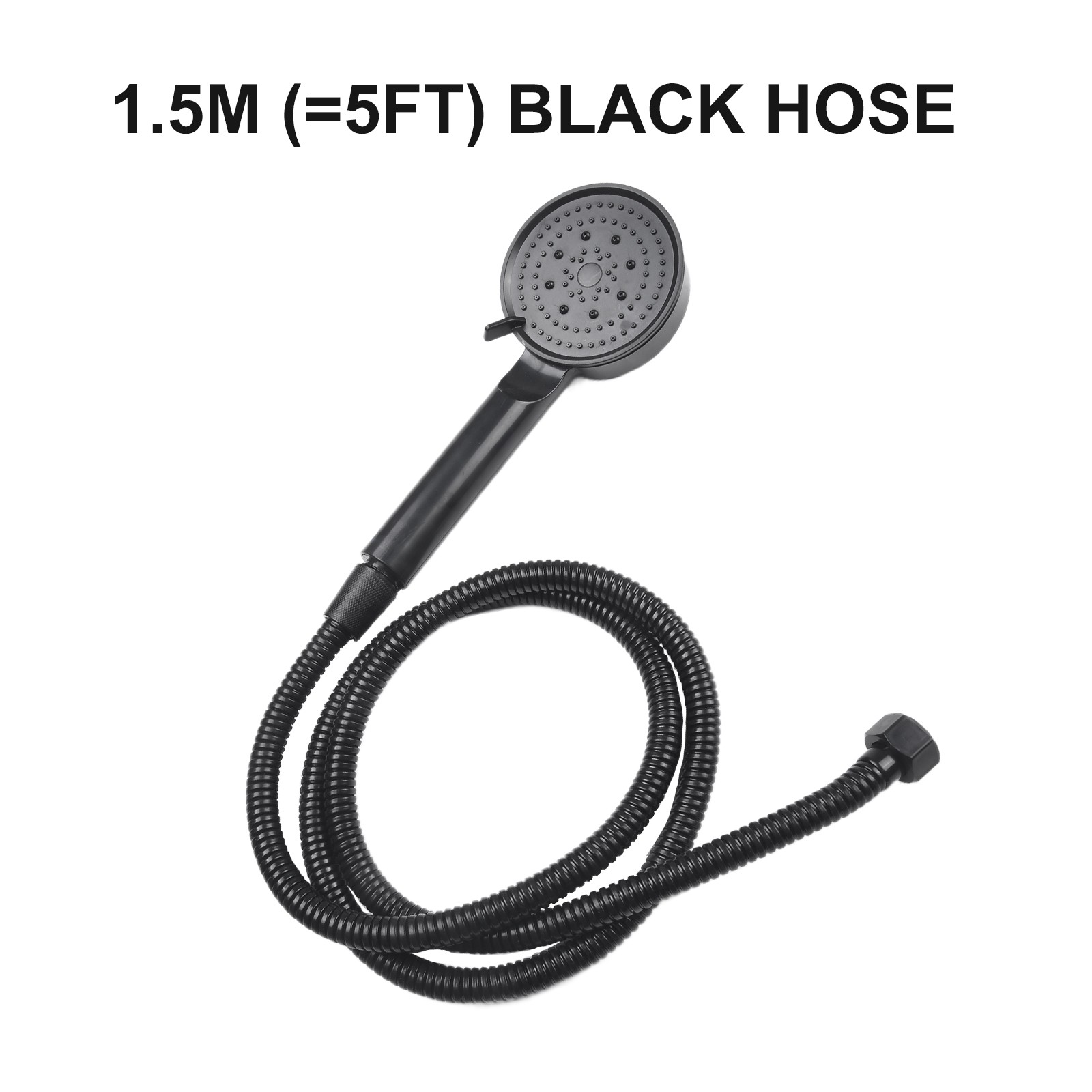 Cabezal de ducha de alta presión ajustable de 5 modos pulverizador portátil ahorro de agua negro - Imagen 38 de 46
