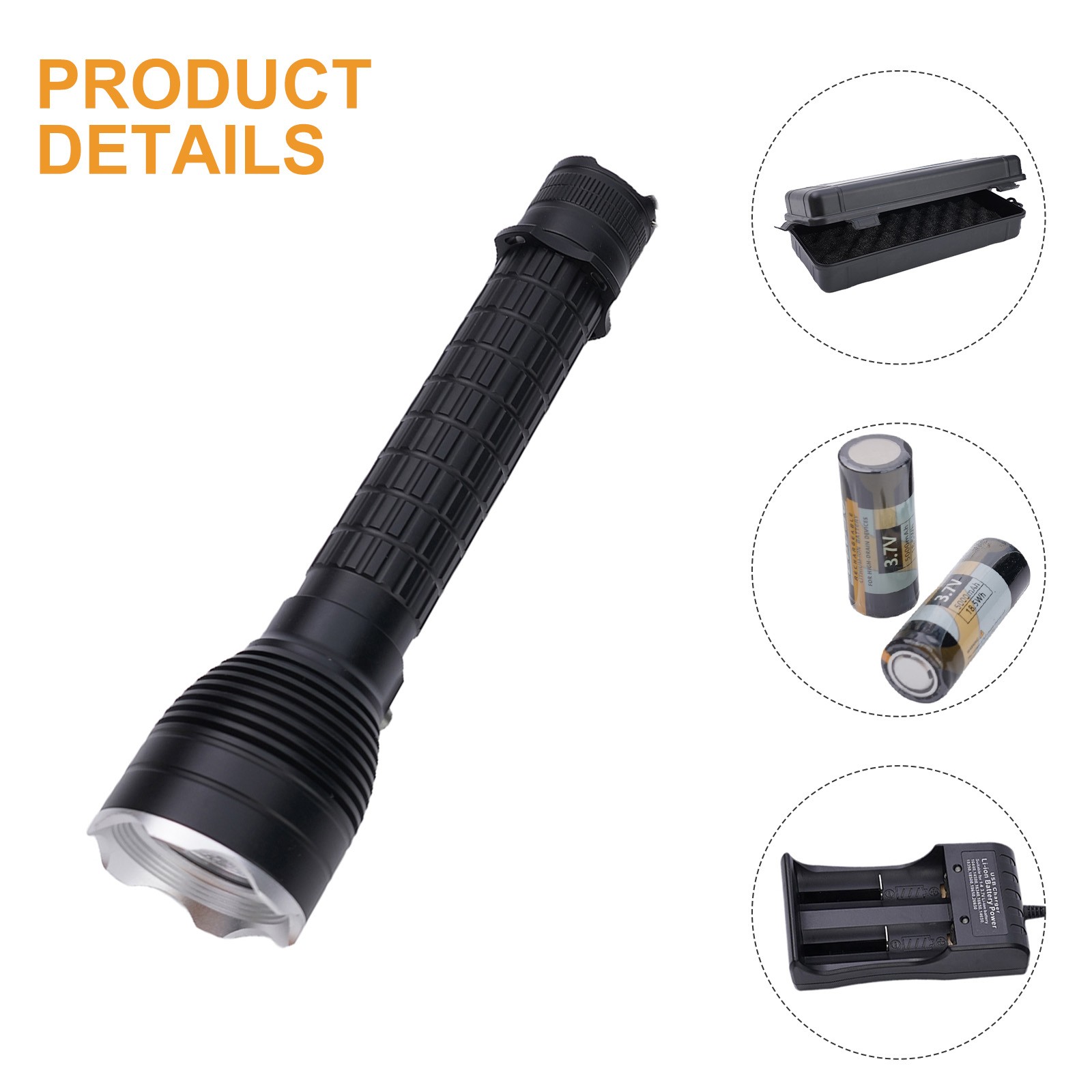 Underwater Torch Diving Flashlight Short Flashlight 4000LM Button Switch