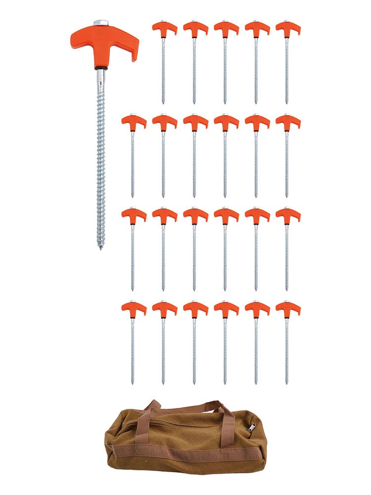 Heavy Duty Construction 8 Screw in Tent Stakes Robust Materials Camping Gear