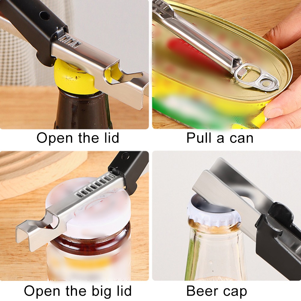 Iron Plating Can Opener NonSlip Lid Opener Multifunctional Bottle Opener