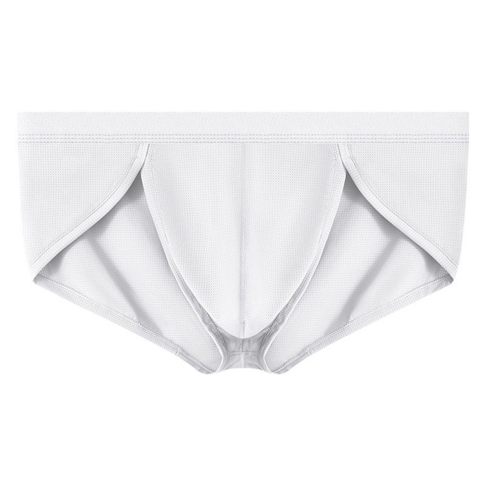 17) Modern Style Middle Waist Men's Solid Ice Silk Underwear Briefs Shorts - Picture 8 of 16
