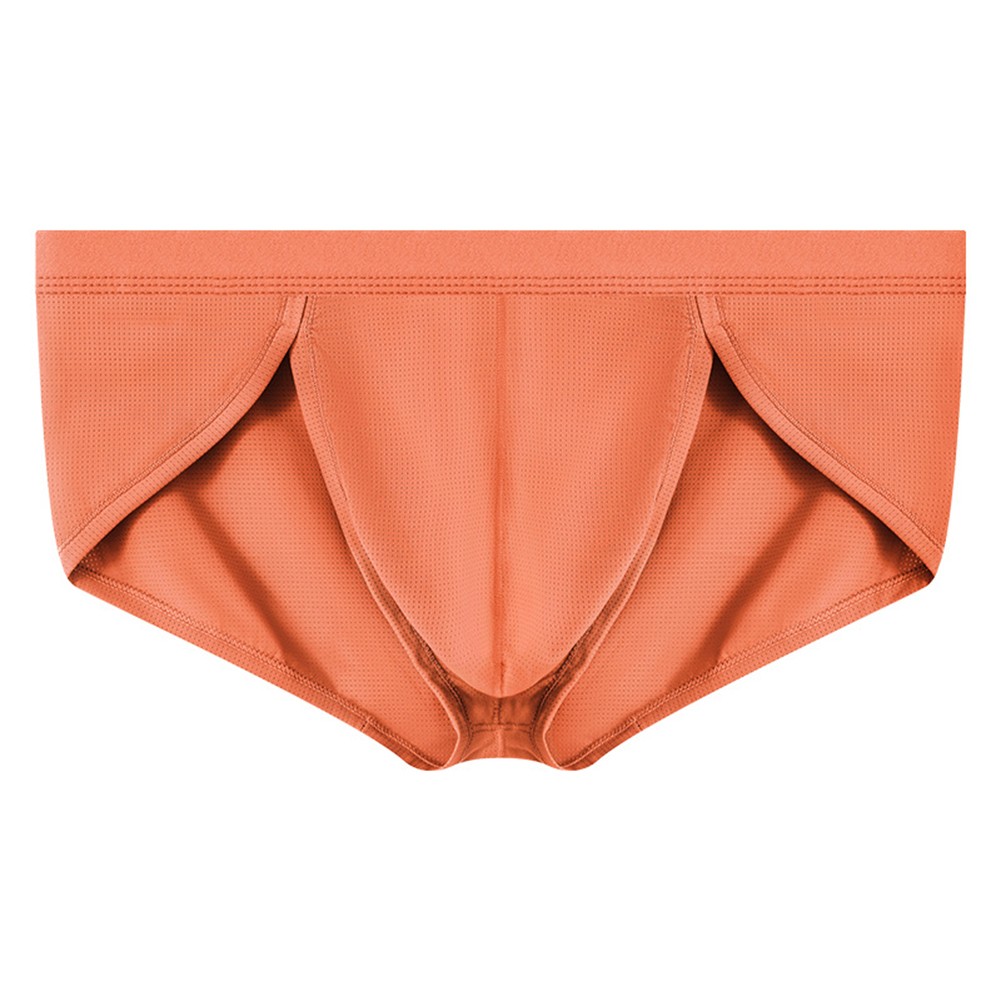 17) Modern Style Middle Waist Men's Solid Ice Silk Underwear Briefs Shorts - Picture 10 of 16