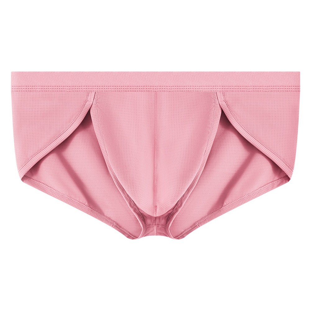 17) Modern Style Middle Waist Men's Solid Ice Silk Underwear Briefs Shorts - Picture 11 of 16