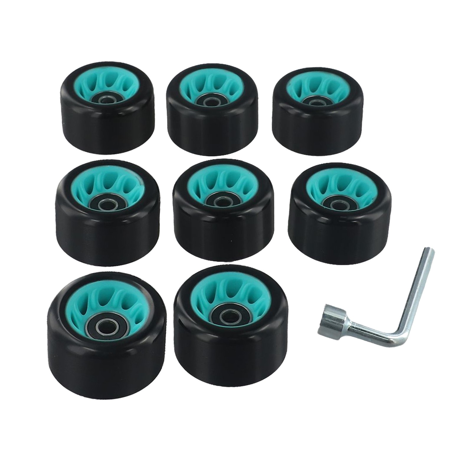 Elastic Polyurethane Roller Skate Wheels for Quad Skateboards Pack of 8 - Produktbild 2