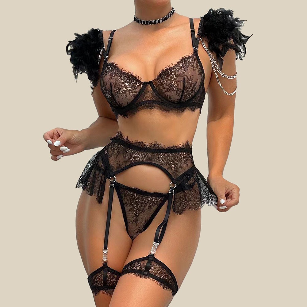 Sexy Dessous Set Sexy Dessous Polyester Regelmäßige Länge Weiblich Winter - Bild 15 von 44