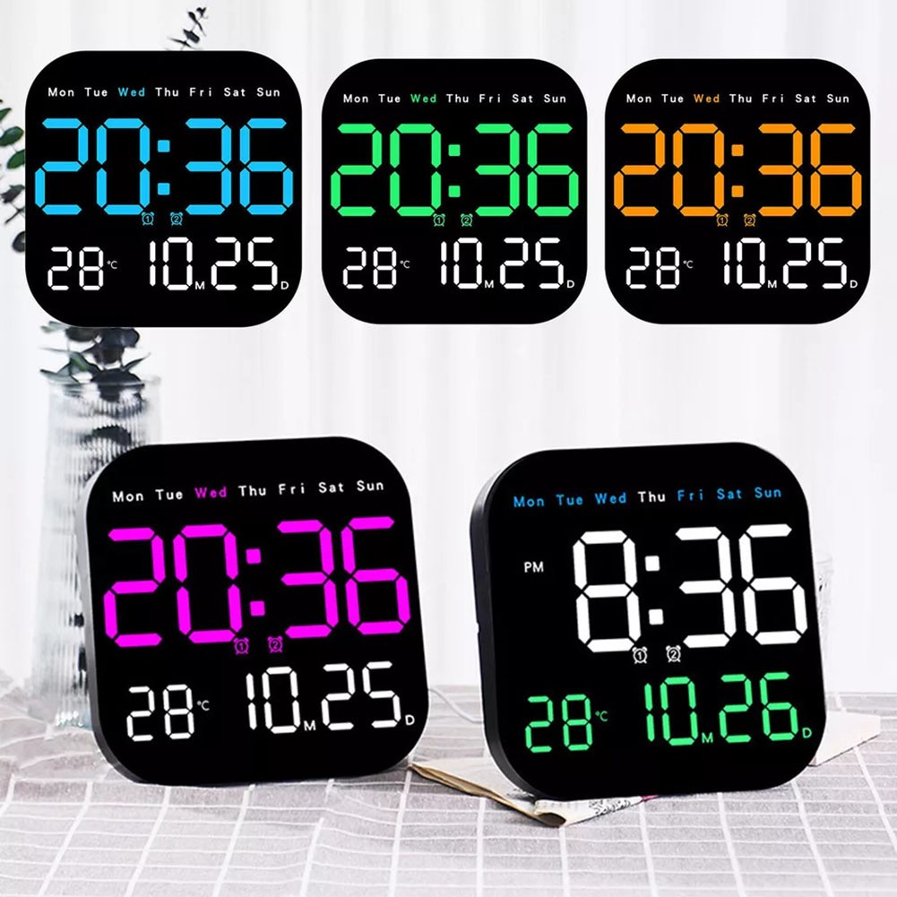 Grande Horloge Murale Numérique LED avec vendre Télécommande et Affichage Températu