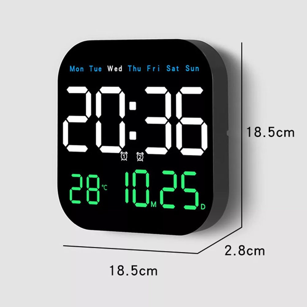Grande Horloge Murale Numérique LED tendance avec Télécommande et Affichage Températu