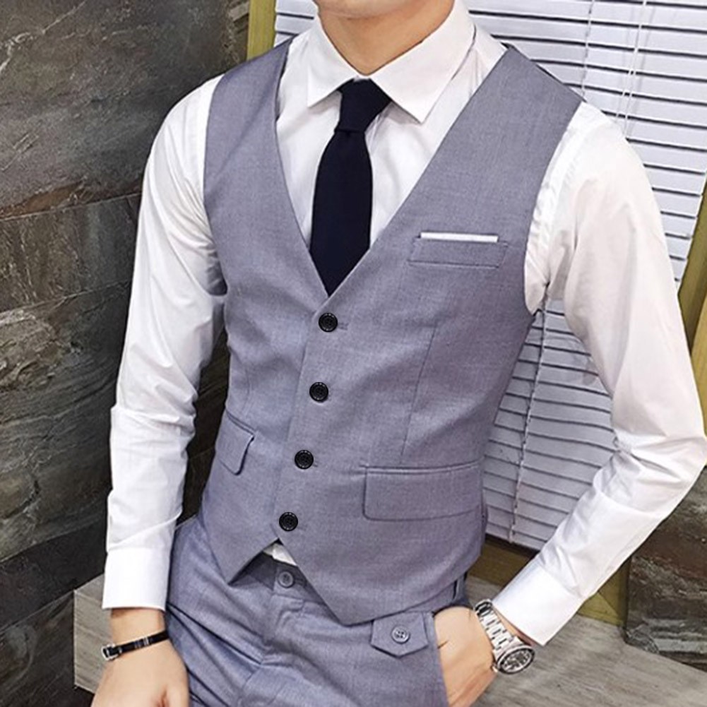 Männer Blazer Weste Bräutigam Hochzeitskleid Dreiteiliger Set Komfortabel - Bild 16 von 18
